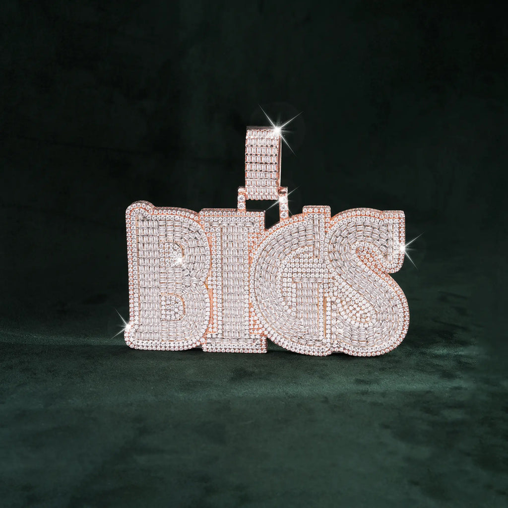 Custom “BIGS” Name Pendant – Fully Paved Bling Charm 14K gold