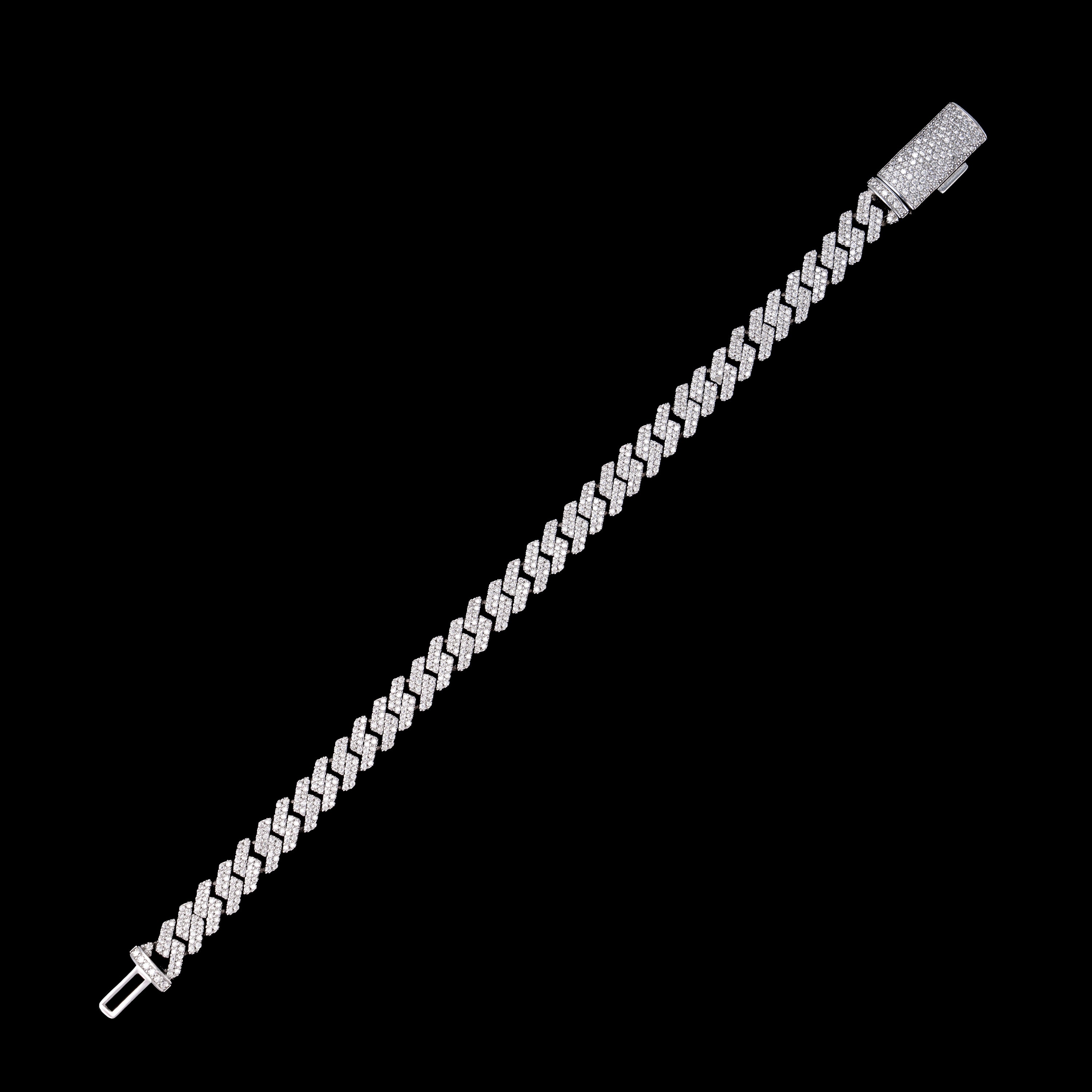 8MM 2 Row Stone Cuban Chain Moissanite Necklace & Bracelet – alternate product view 7