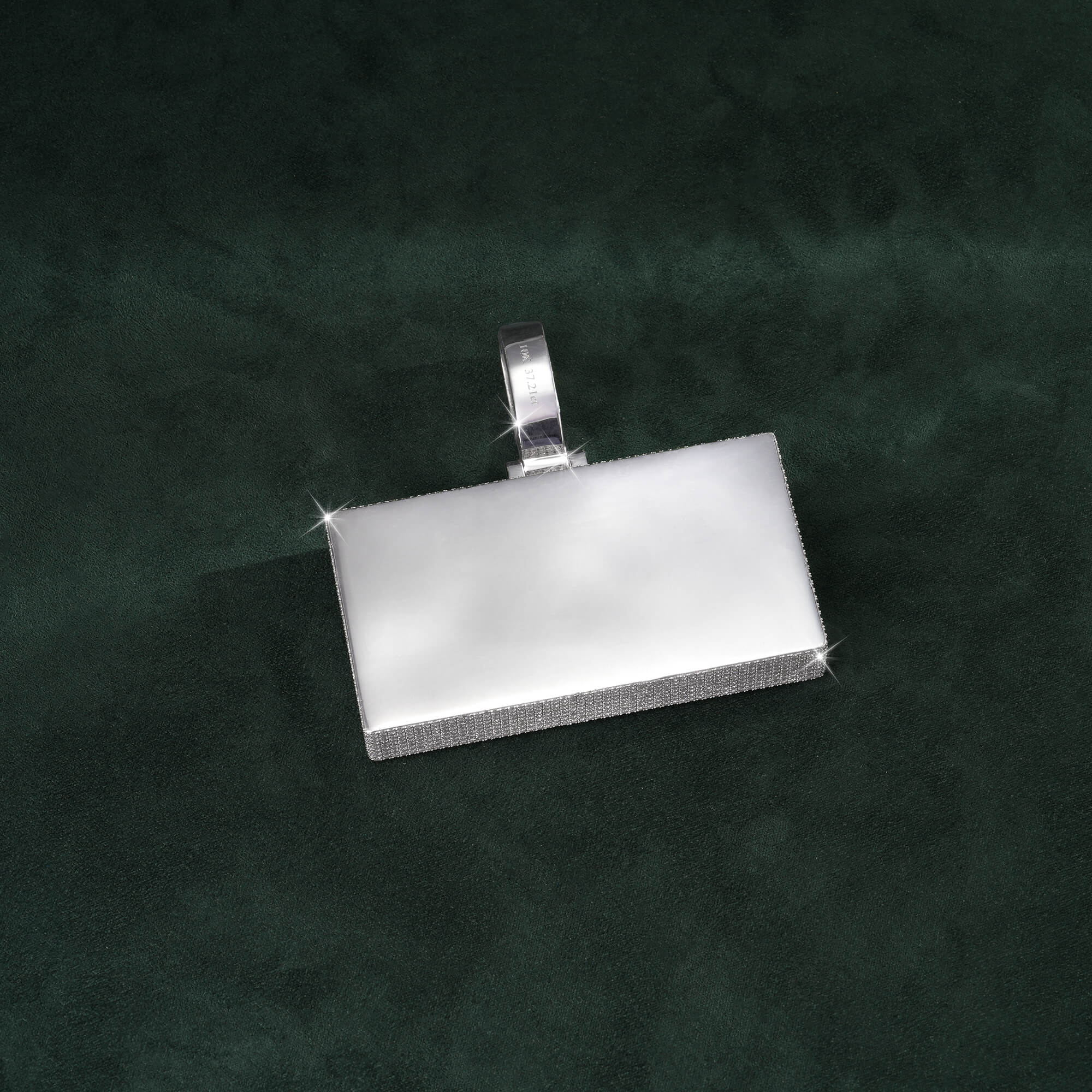 Custom Baguette Iced-Out Nameplate Pendant – alternate product view 4