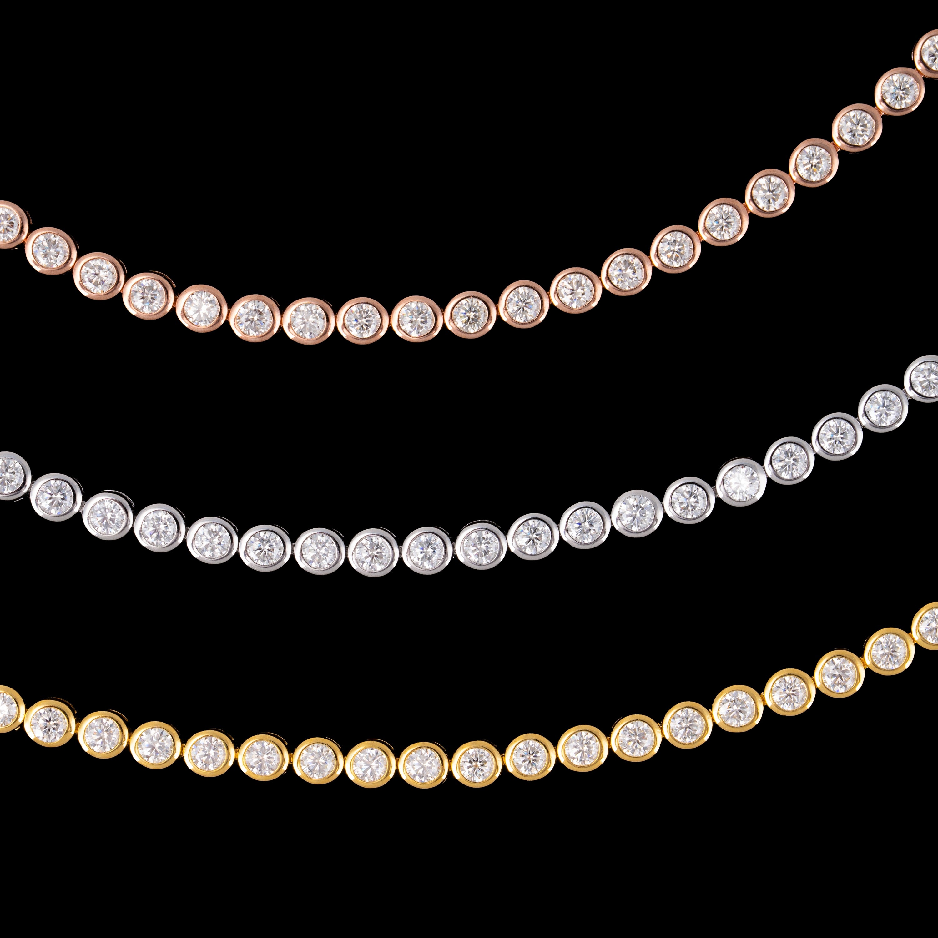 3MM Moissanite Round Bezel Tennis Bracelet – alternate product view 5