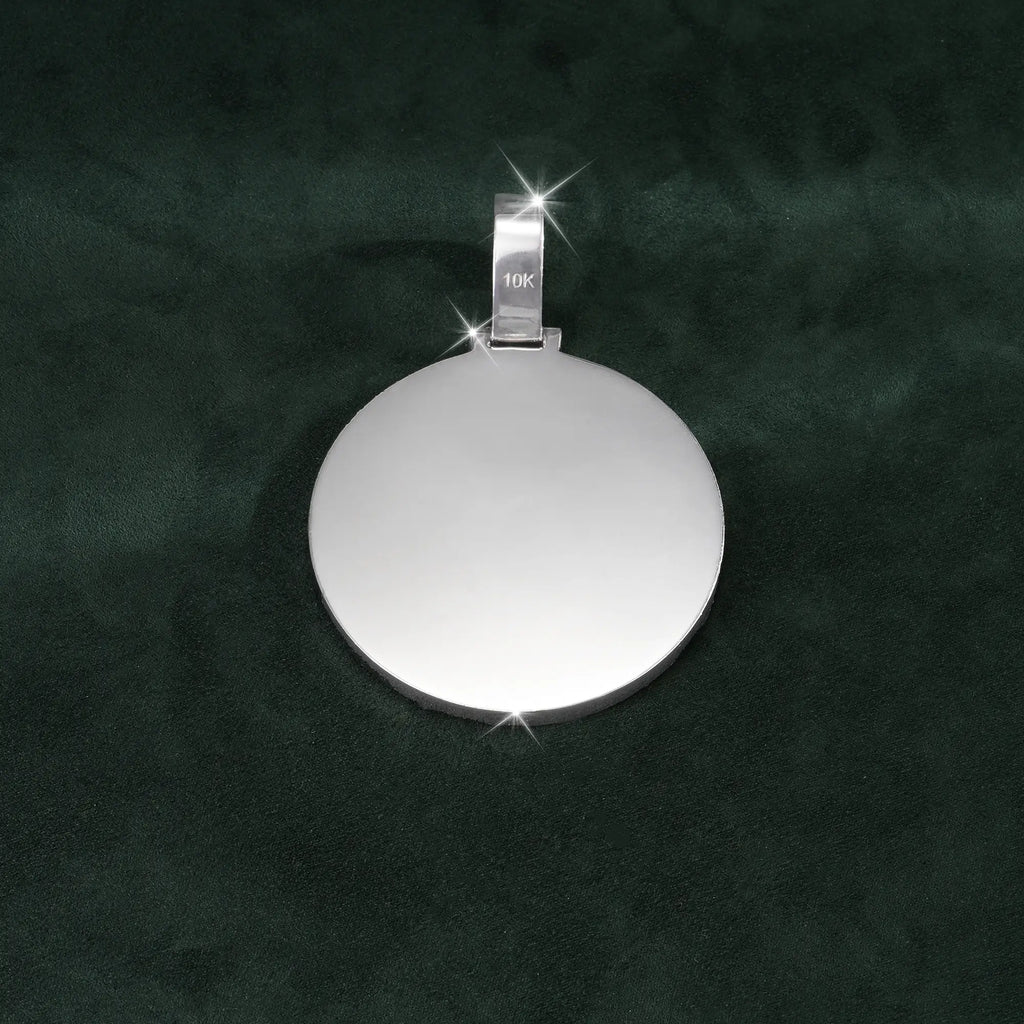 Custom-made diamond-encrusted globe pendant 14K gold