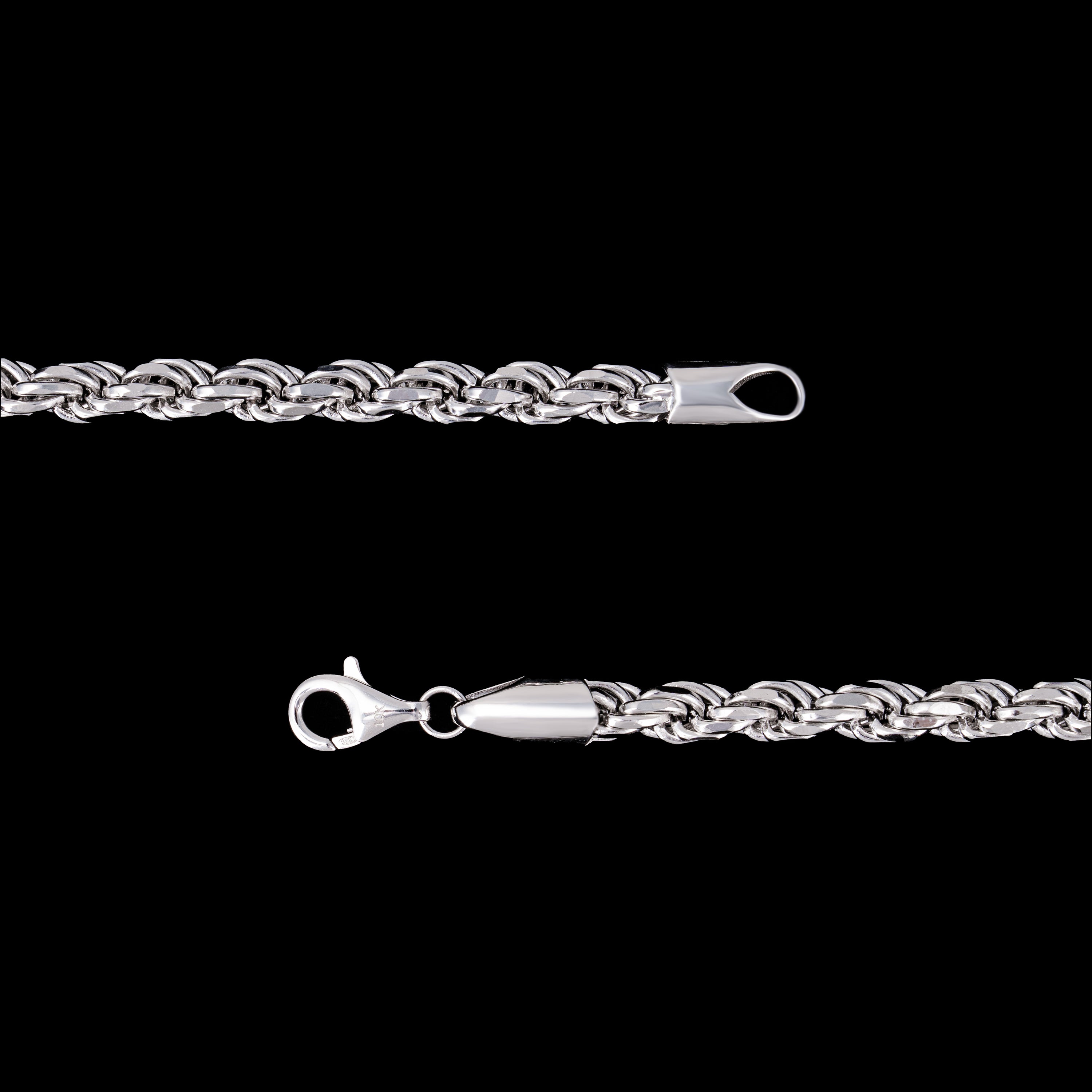 6MM Polished Rope Link Chain Classic Twisted Silver Chain – alternate product view 6