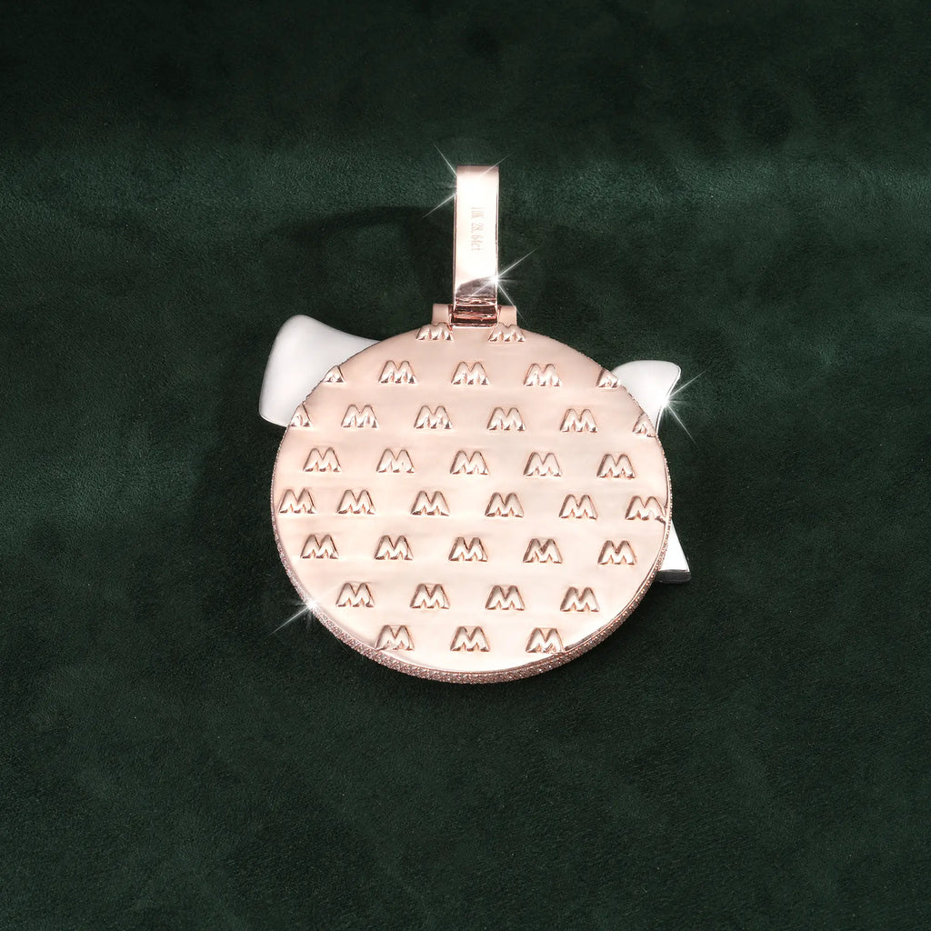 Custom “4F” Round Medallion Pendant – Iced-Out Hip Hop Charm
