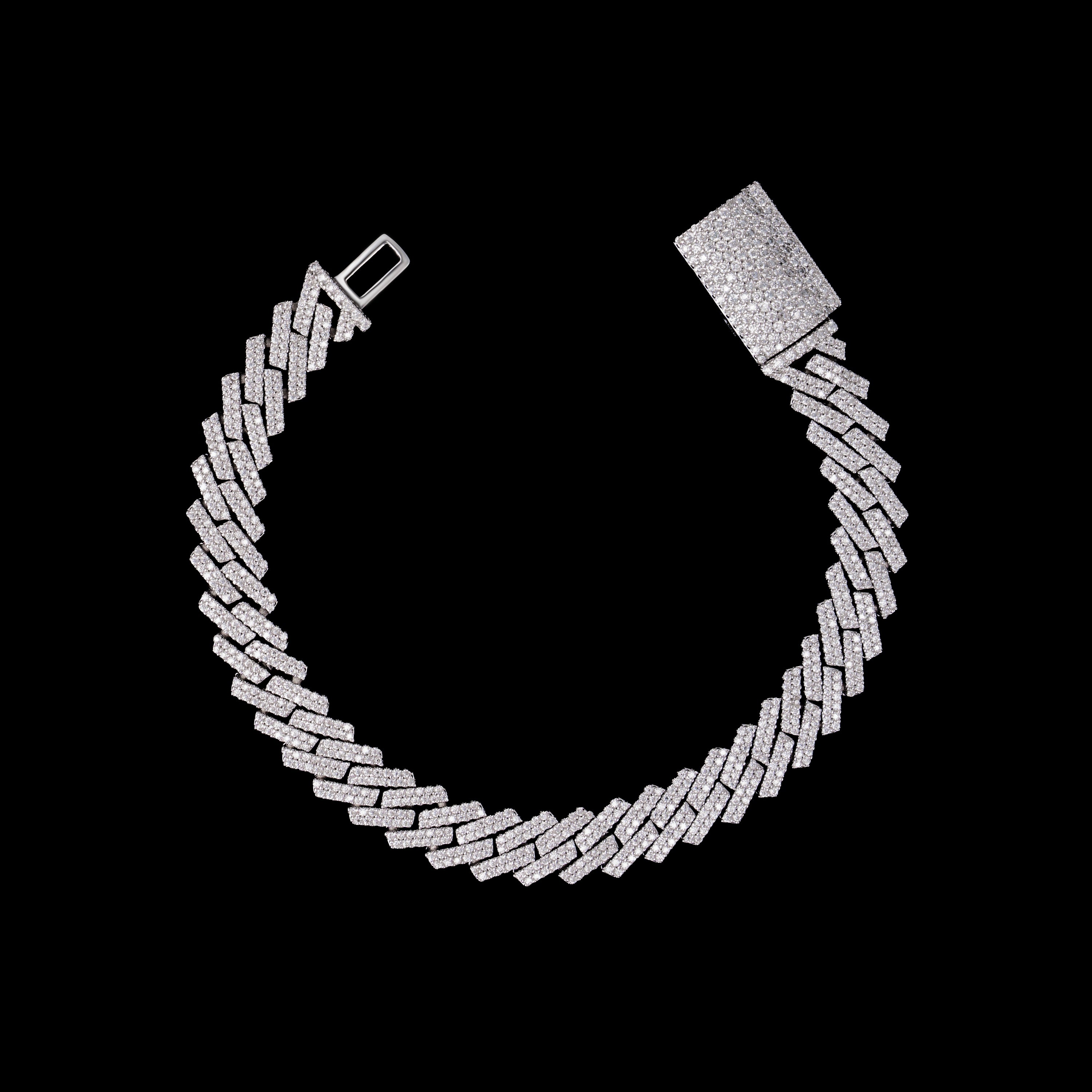 10MM 2 Row Stone Cuban Chain Moissanite Necklace & Bracelet – alternate product view 5