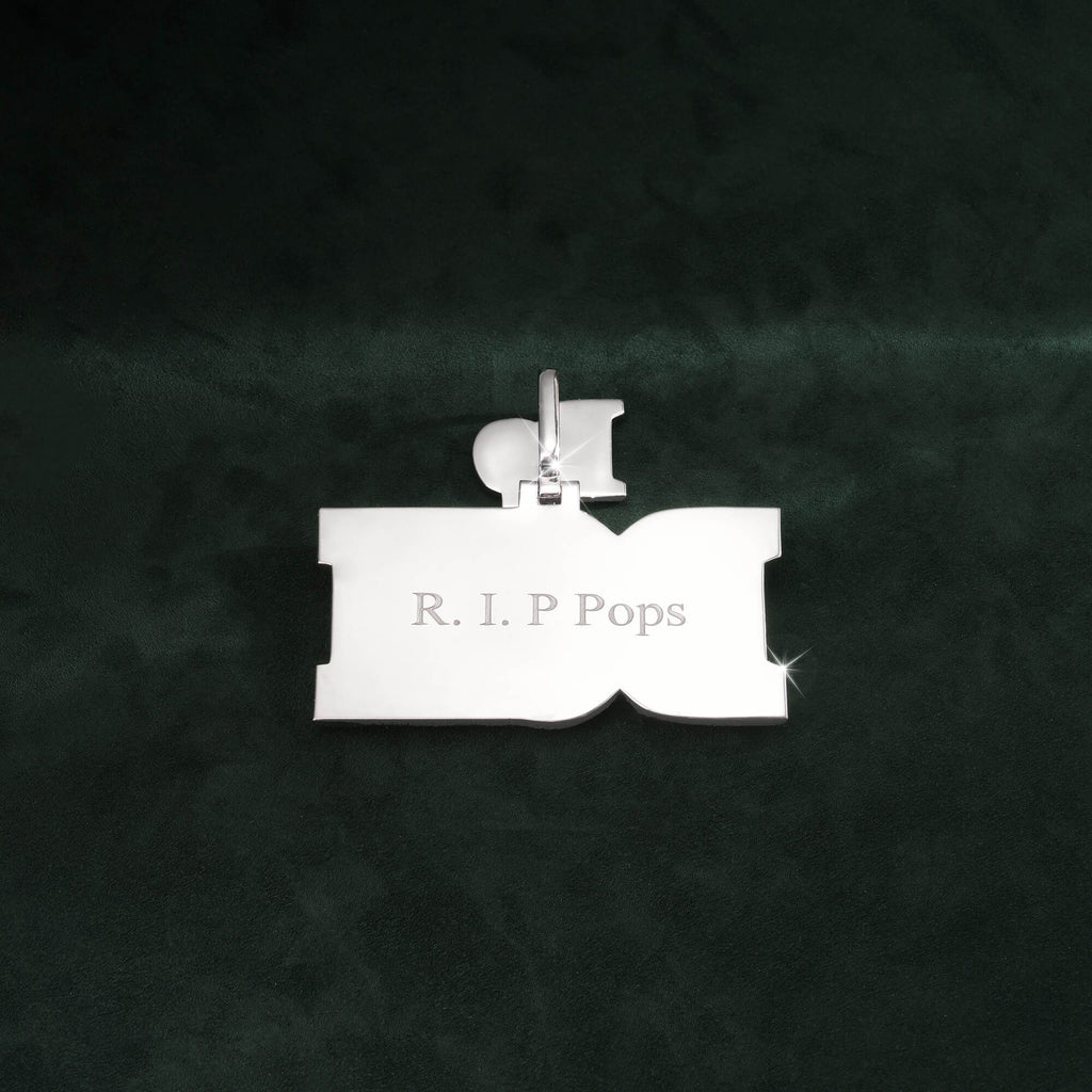 Custom “BP DOM” Iced-Out Name Pendant 14K Gold