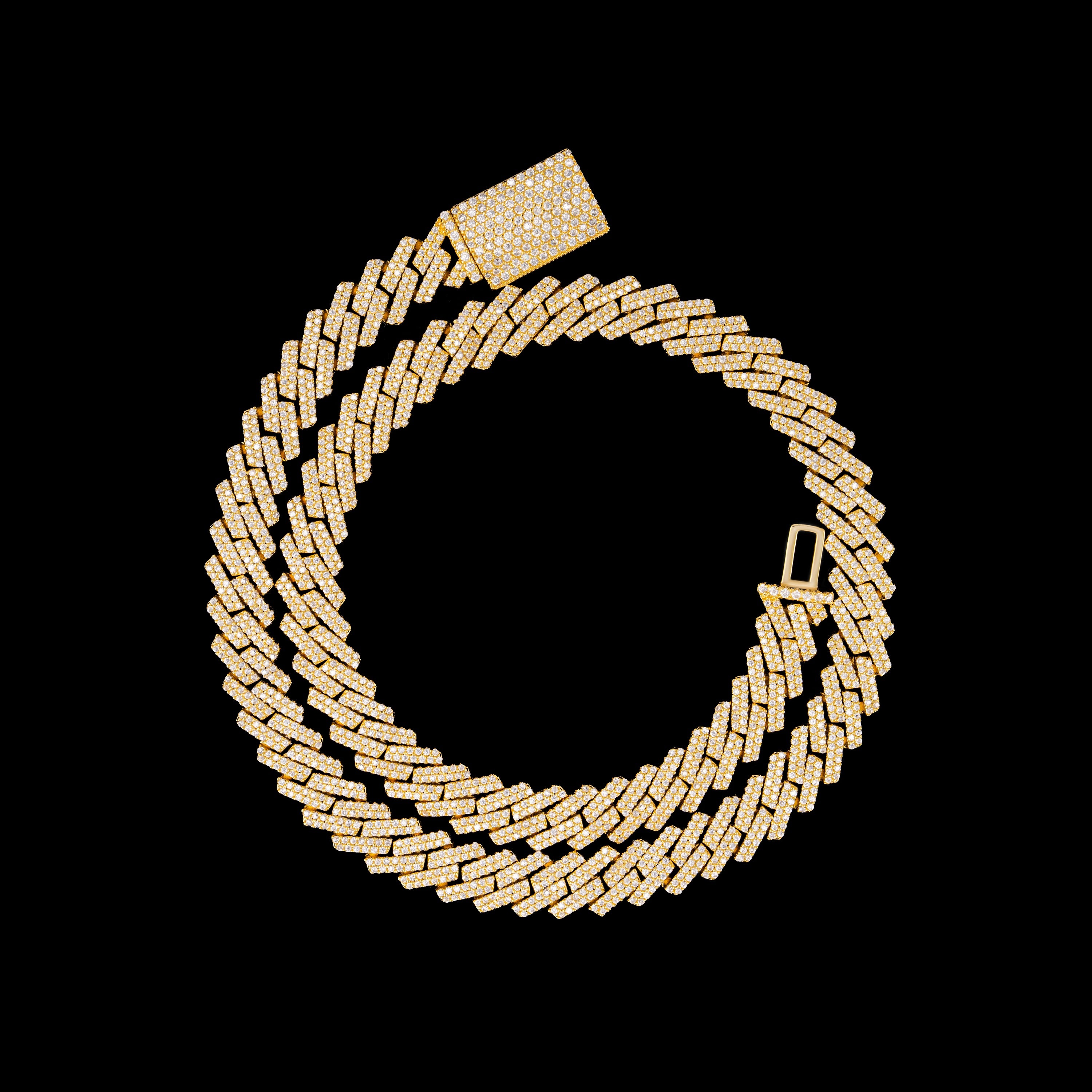 10MM 2 Row Stone Cuban Chain Moissanite Necklace & Bracelet – alternate product view 3