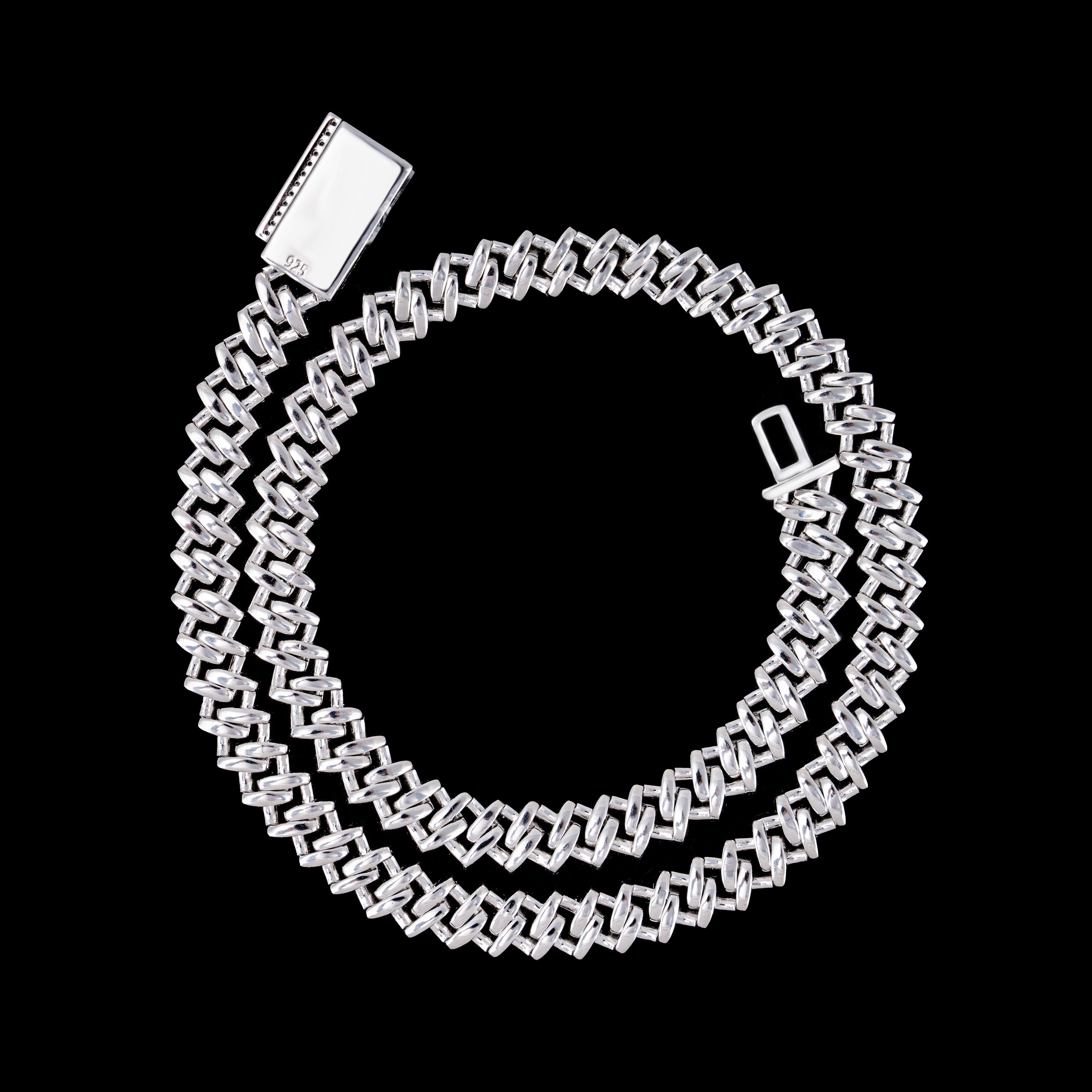 10MM 2 Row Stone Cuban Chain Moissanite Necklace & Bracelet – alternate product view 12