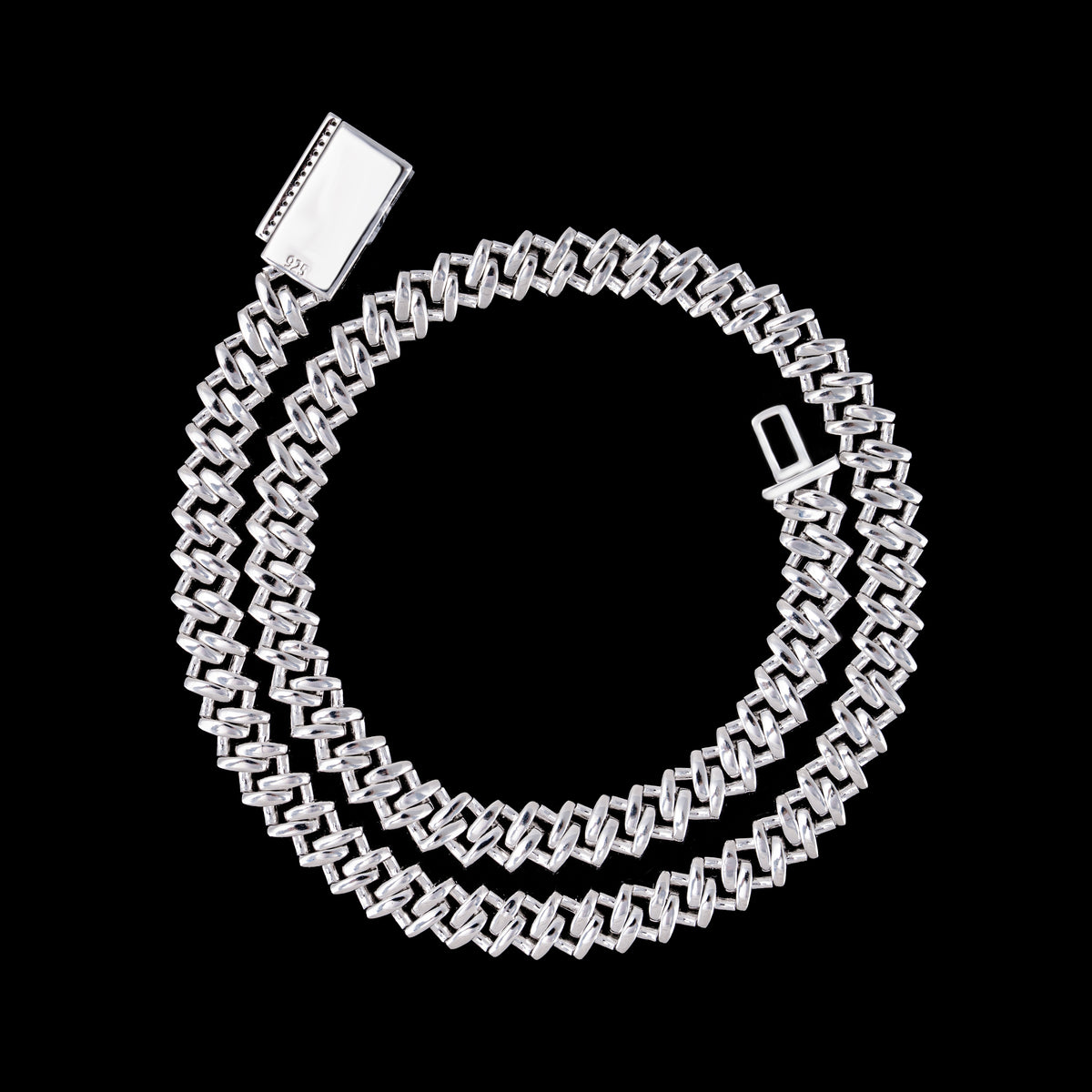 10MM 2 Row Stone Cuban Chain Moissanite Necklace & Bracelet – alternate product view 12