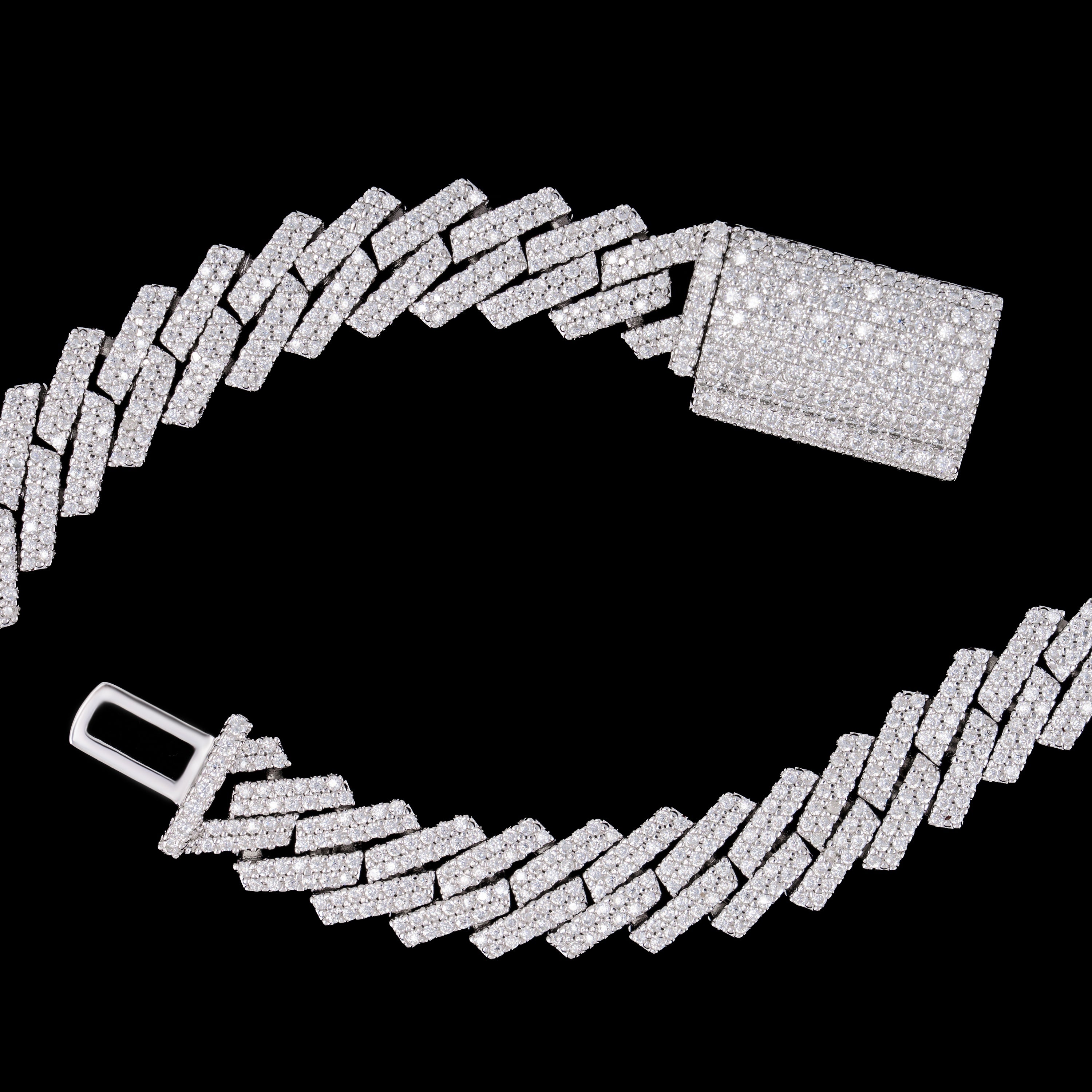 10MM 2 Row Stone Cuban Chain Moissanite Necklace & Bracelet – alternate product view 6