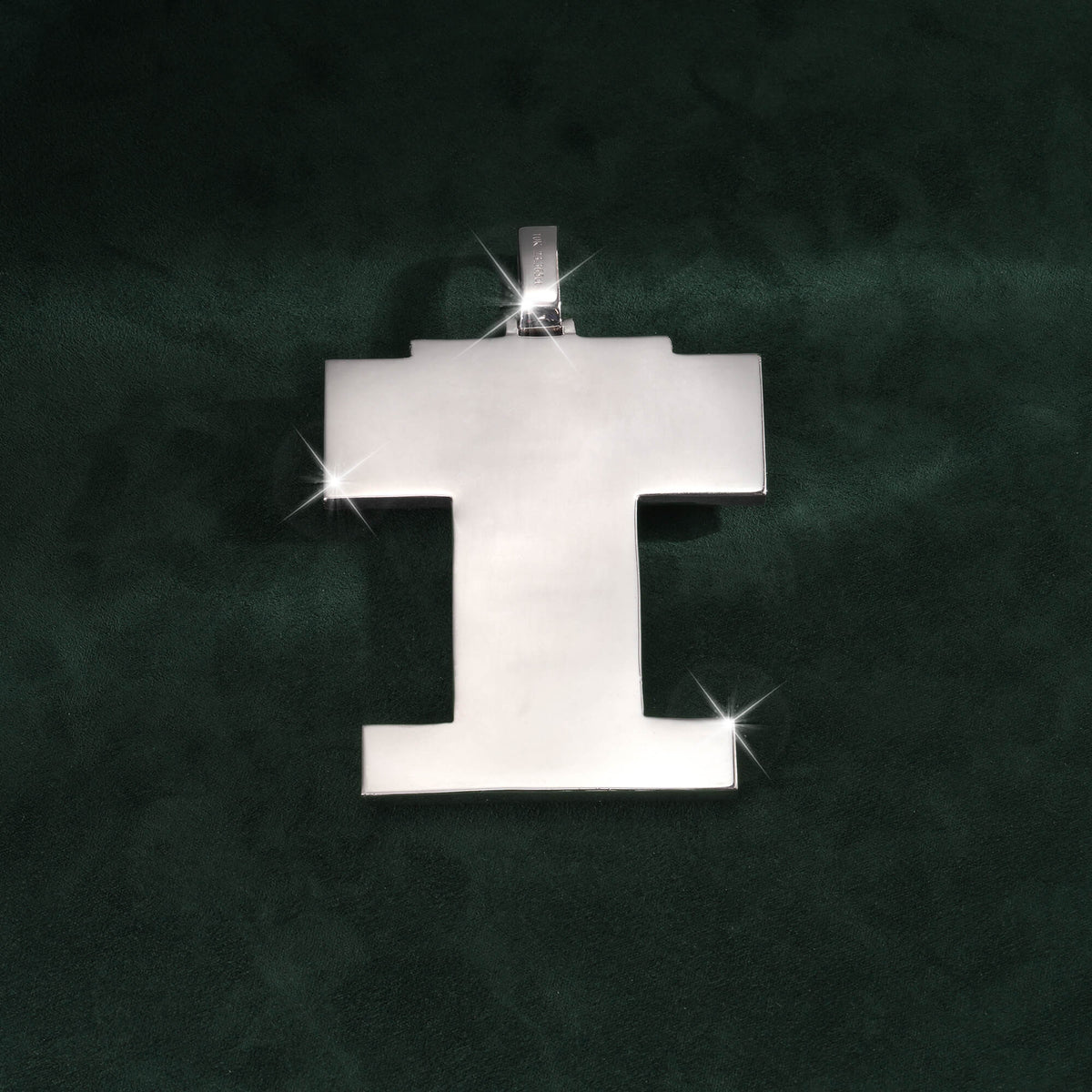 Custom “I” Letter Pendant – Fully Iced Statement Charm – alternate product view 4