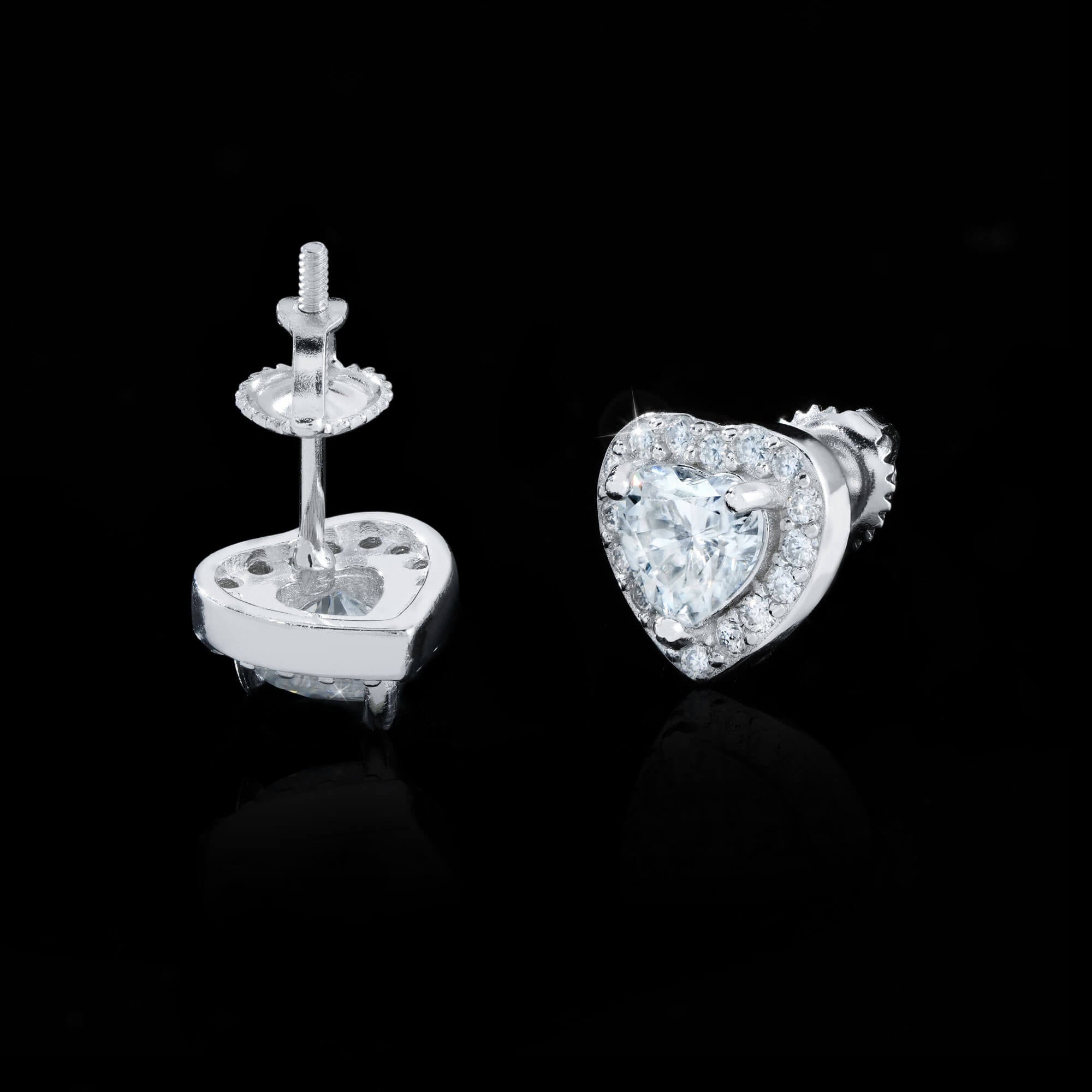 Heart Cut Moissanite Stud Earrings by Sommarnox