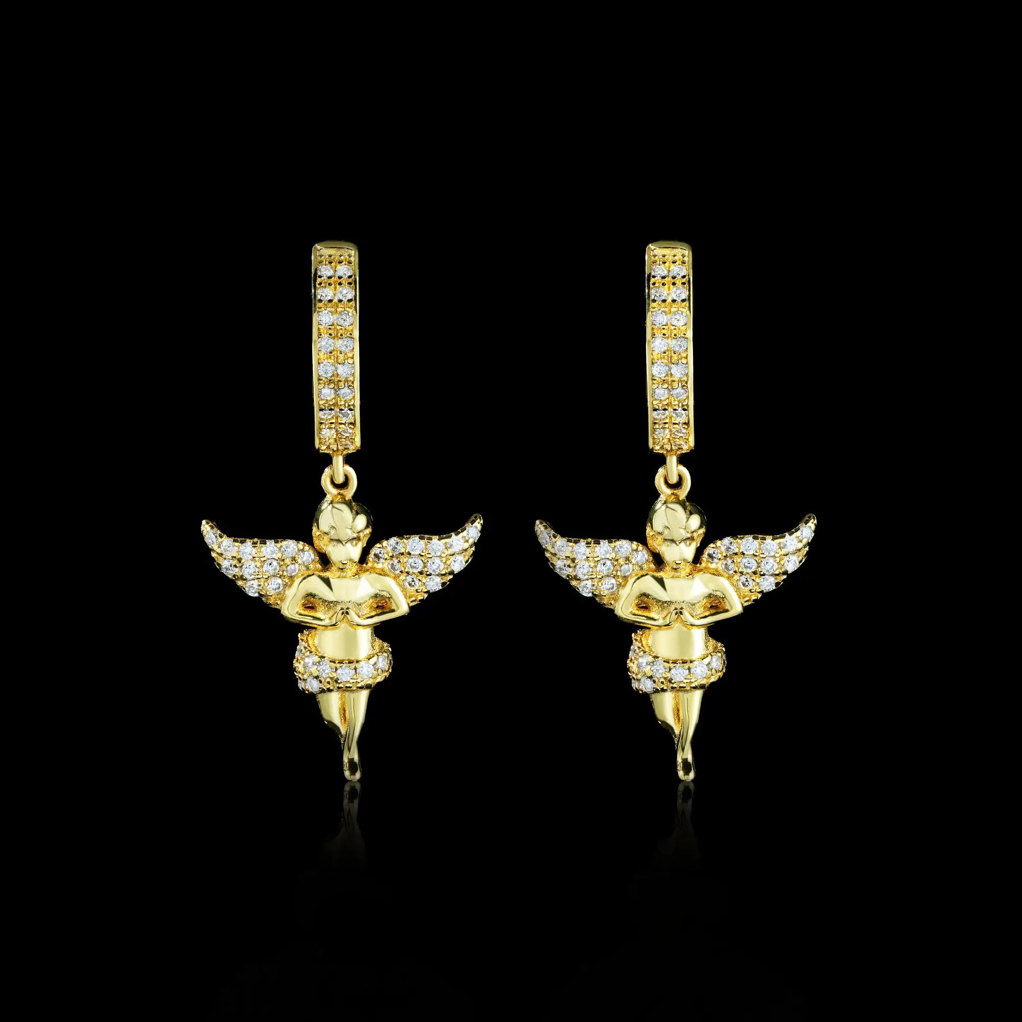 Angel Moissanite Huggie Earrings – alternate product view 2