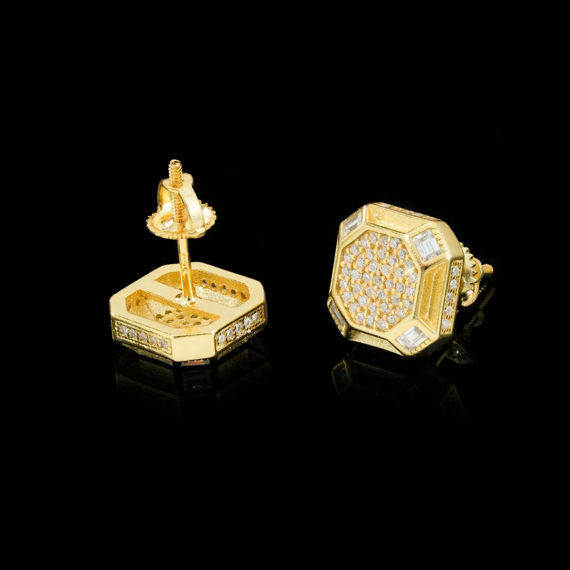 Hexagon Moissanite Stud Earrings – alternate product view 2