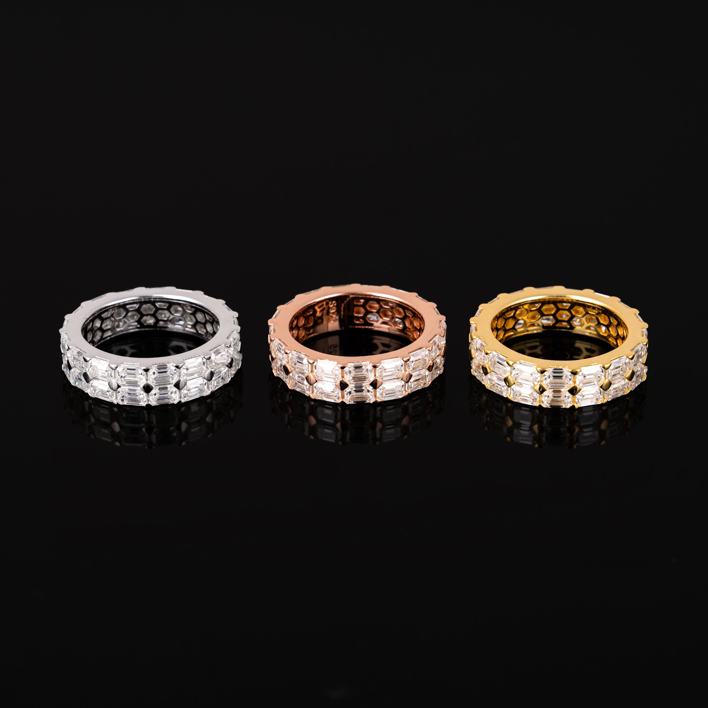 Iced Out Baguette Cut Moissanite Ring – Full Eternity Band – alternate product view 6