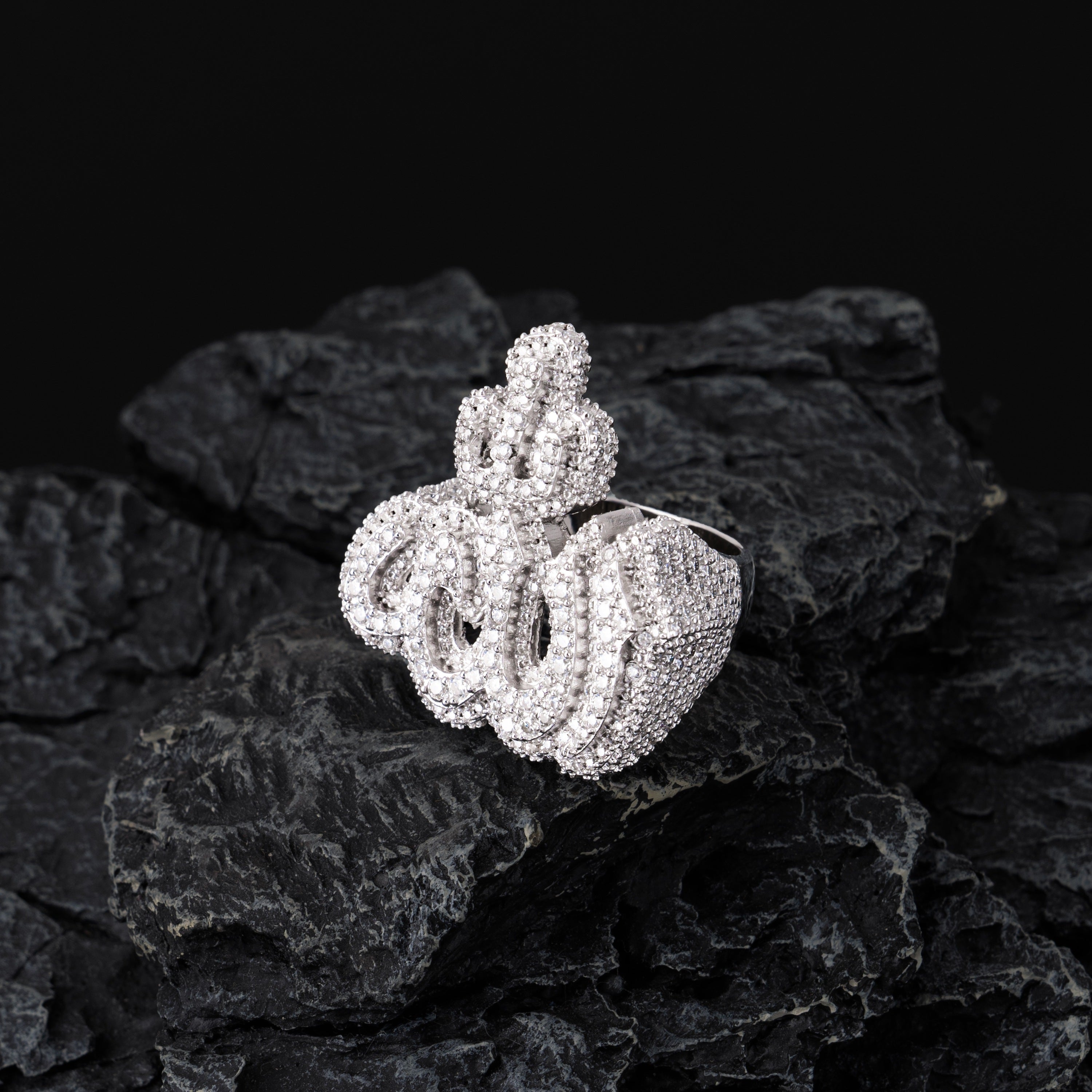 Iced Out VVS Moissanite Allah Ring by Sommarnox
