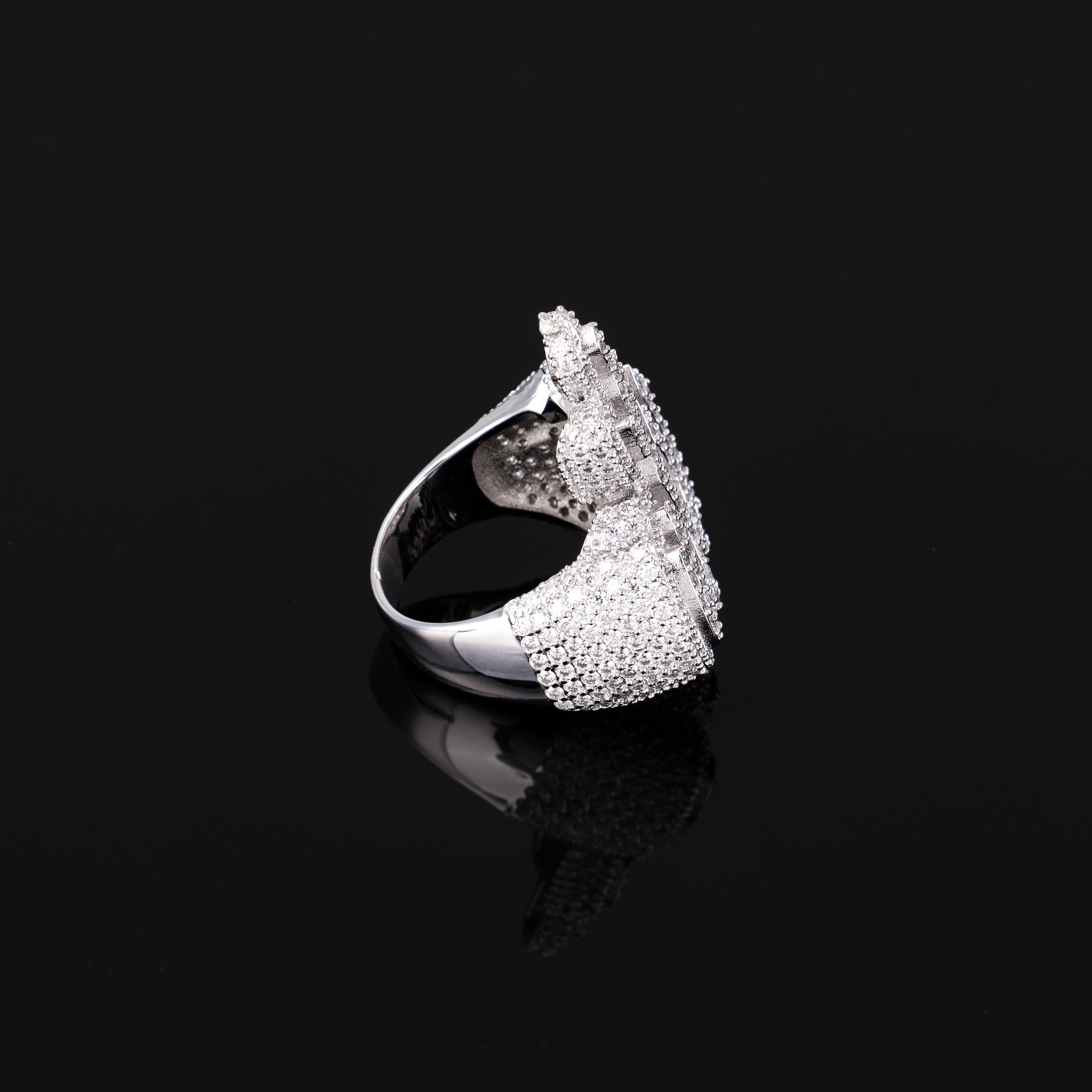 Iced Out VVS Moissanite Allah Ring – alternate product view 4