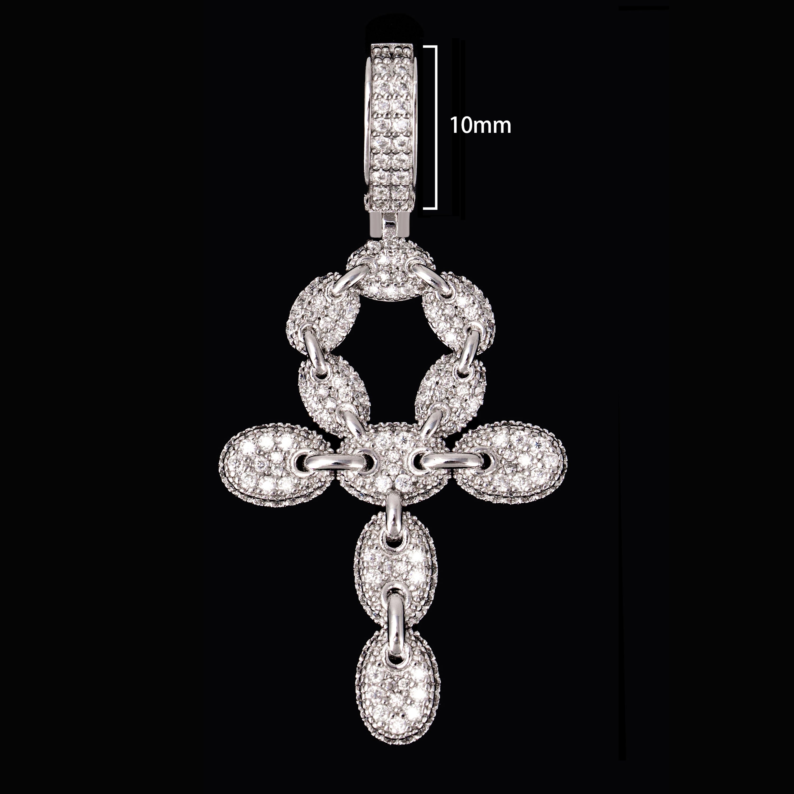 Moissanite Iced Out Link Cross Pendant – alternate product view 5