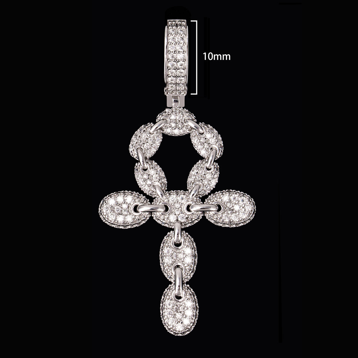 Moissanite Iced Out Link Cross Pendant – alternate product view 5