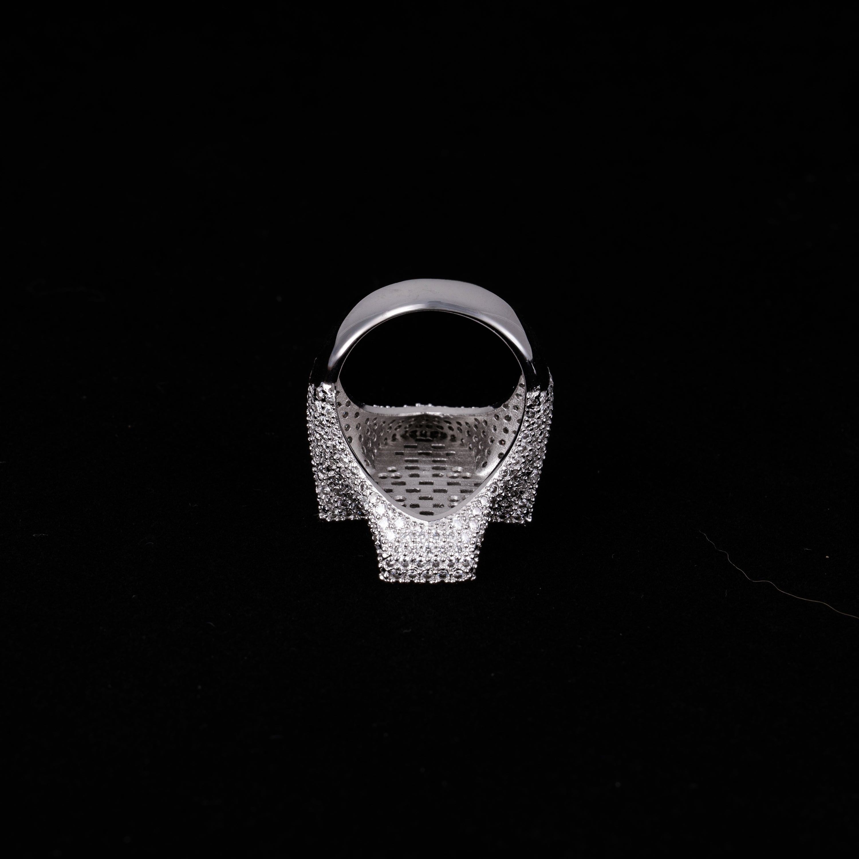 Moissanite Cross Niche Square Cut Diamond Ring