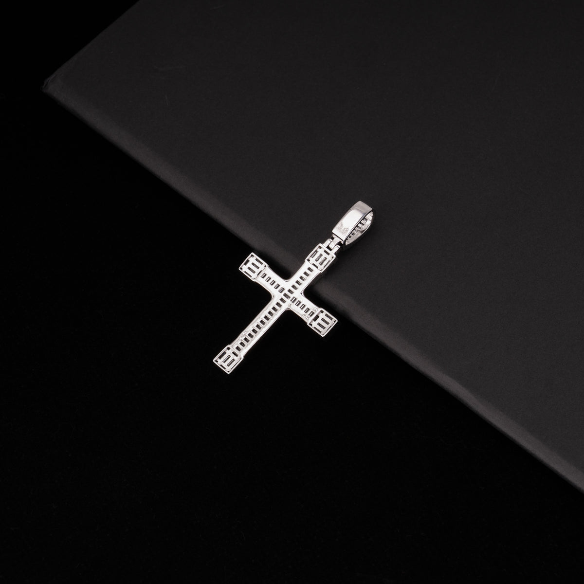 Iced Out Baguette Cross Pendant – Moissanite Hip Hop Necklace Charm – alternate product view 6