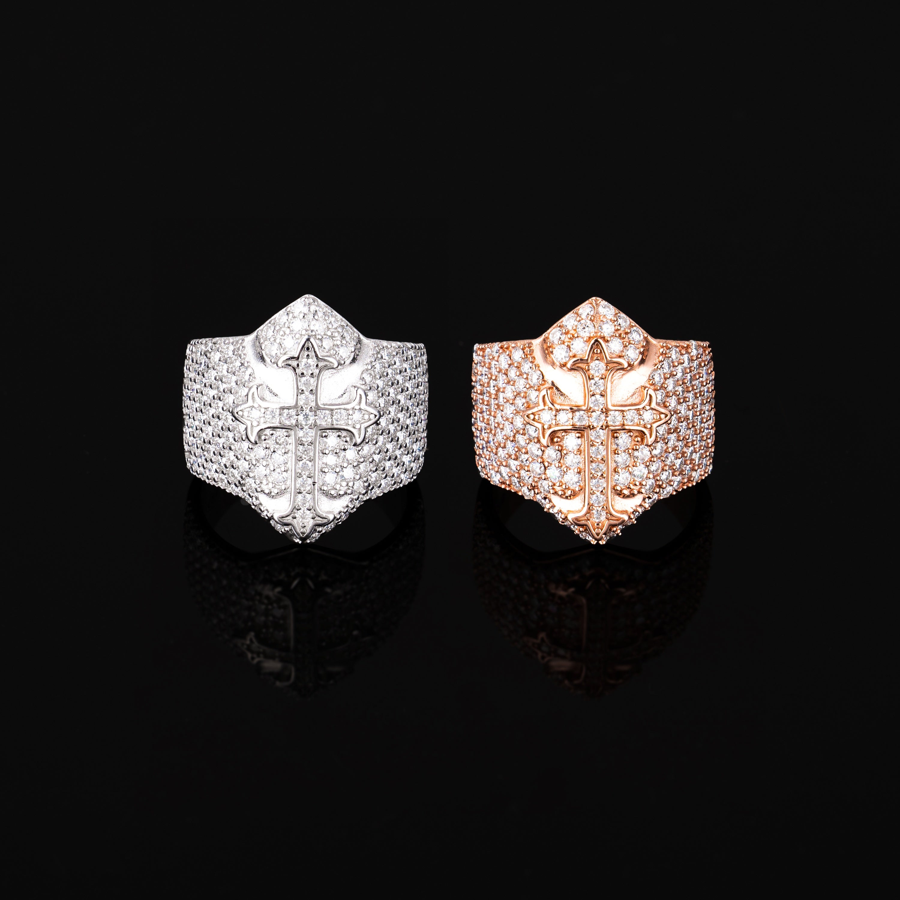 Moissanite Cross Ring Iced Out Hip Hop Statement Ring for Men Women – alternate product view 3