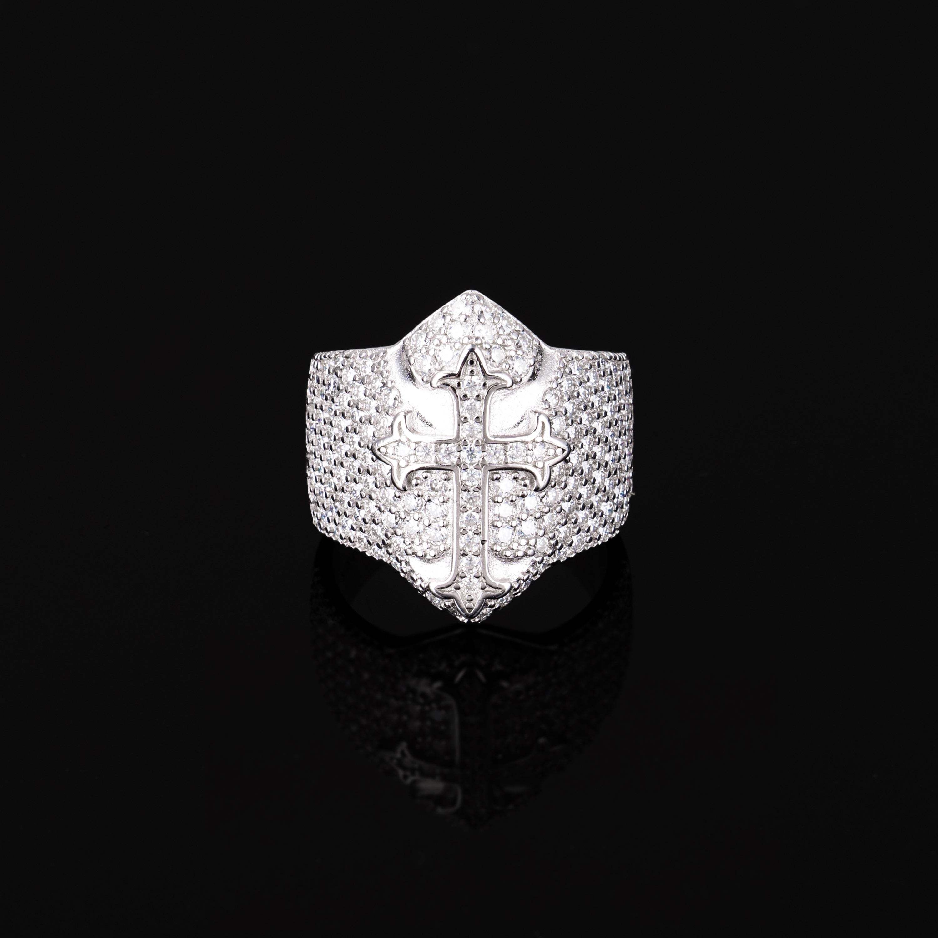 Moissanite Cross Ring Iced Out Hip Hop Statement Ring for Men Women – alternate product view 4