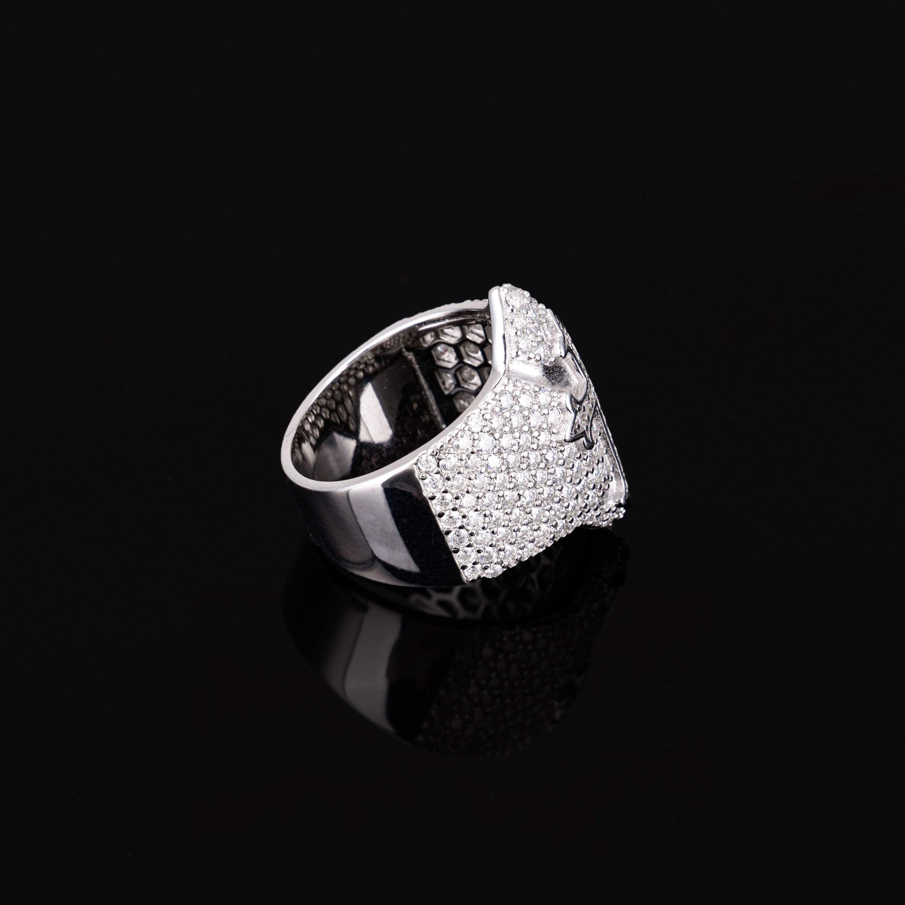 Moissanite Cross Ring Iced Out Hip Hop Statement Ring for Men Women – alternate product view 5