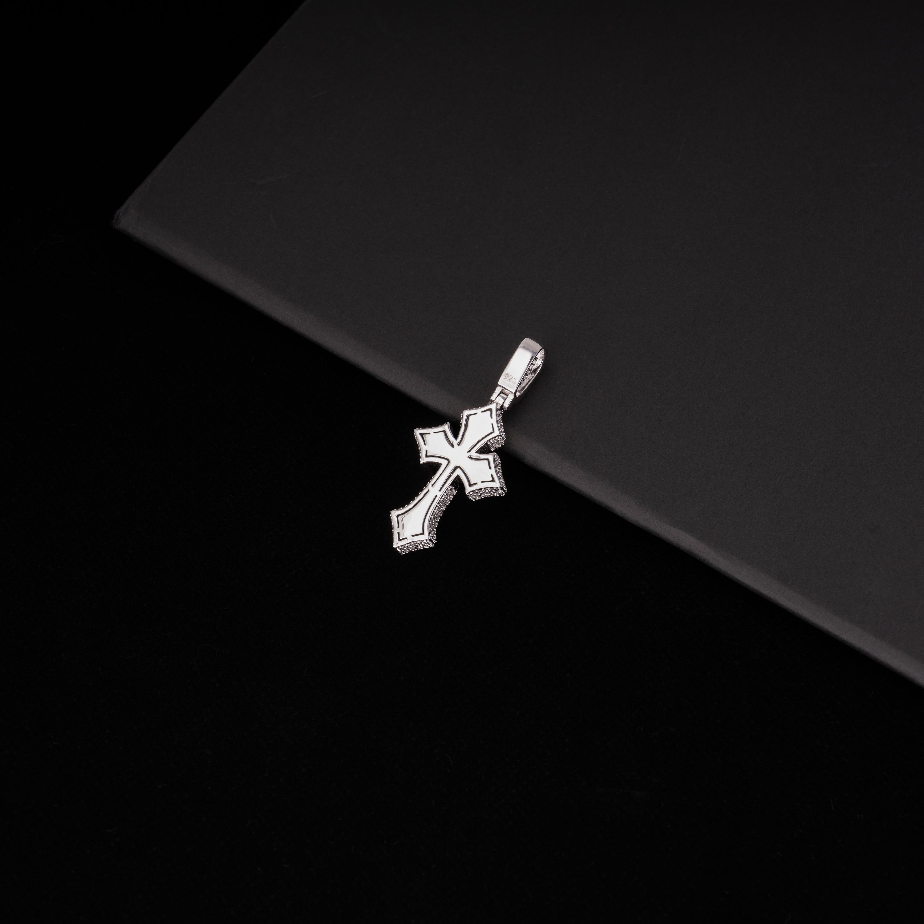 Baguette Cut Cross Pendant – Iced Out Moissanite Faith Necklace Charm – alternate product view 9