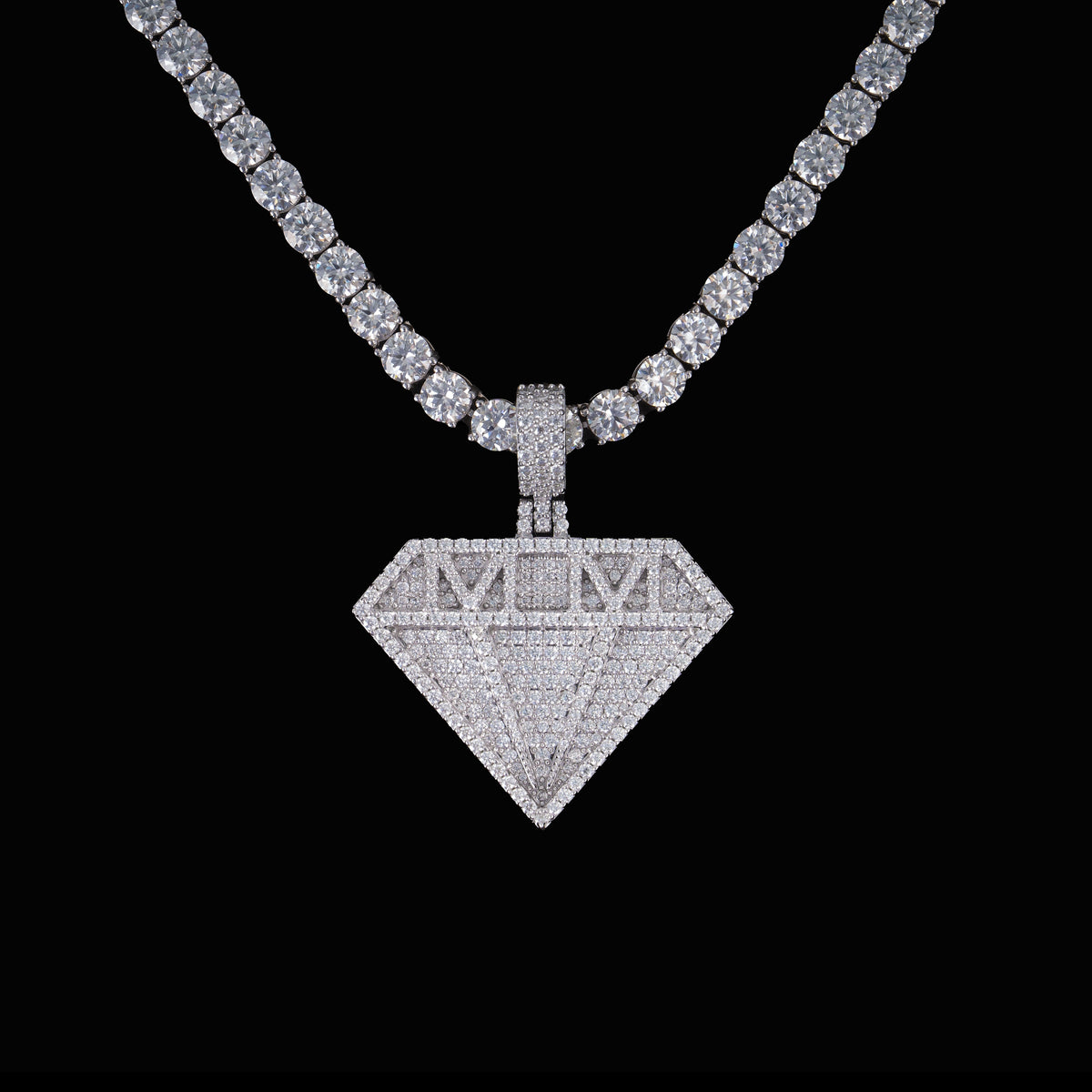 Moissanite Diamond-Shaped Pendant – alternate product view 10
