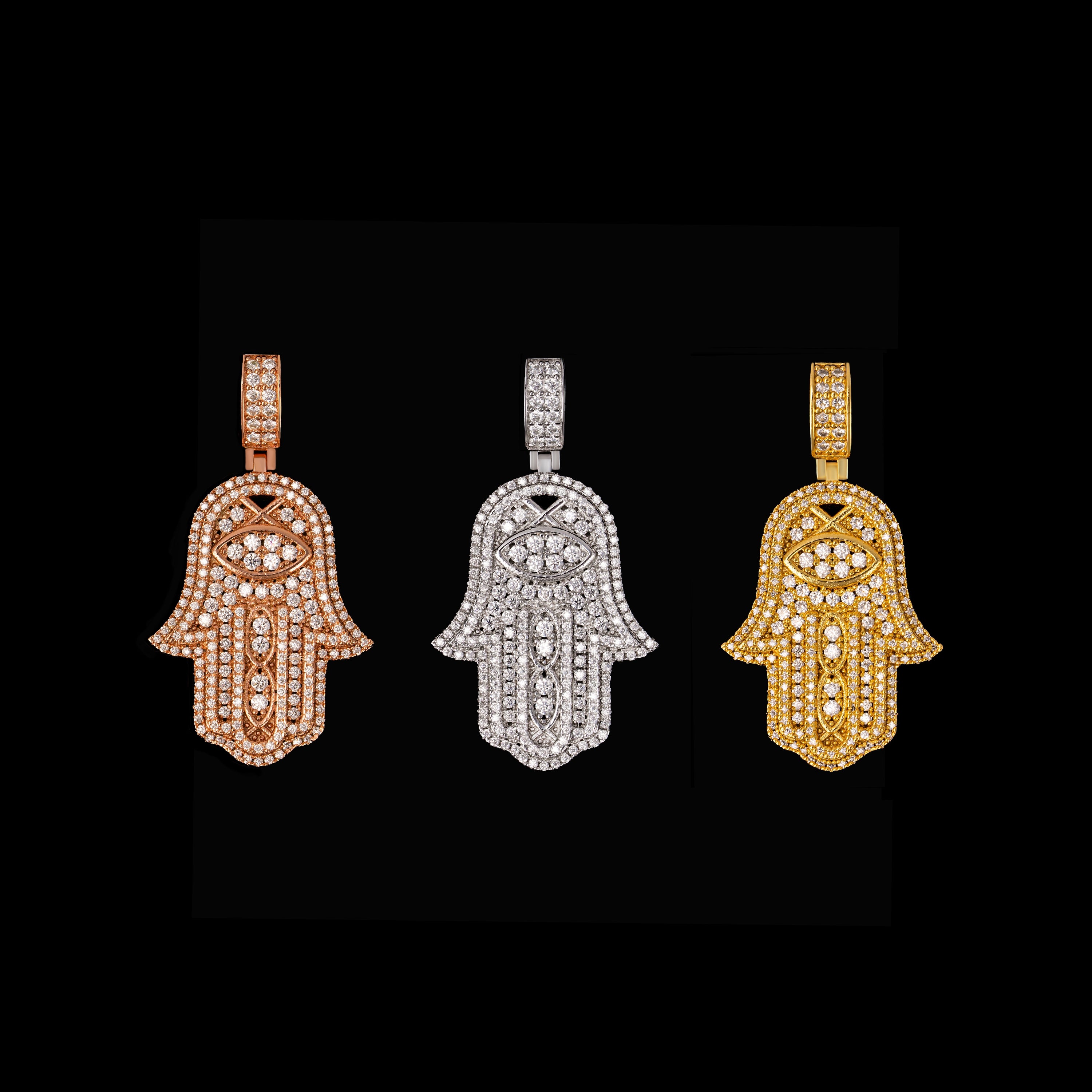 Moissanite Fatima Lucky Hand Pendant – alternate product view 4