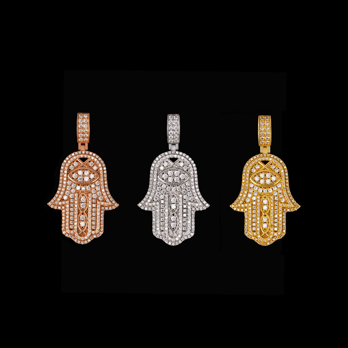 Moissanite Fatima Lucky Hand Pendant – alternate product view 4