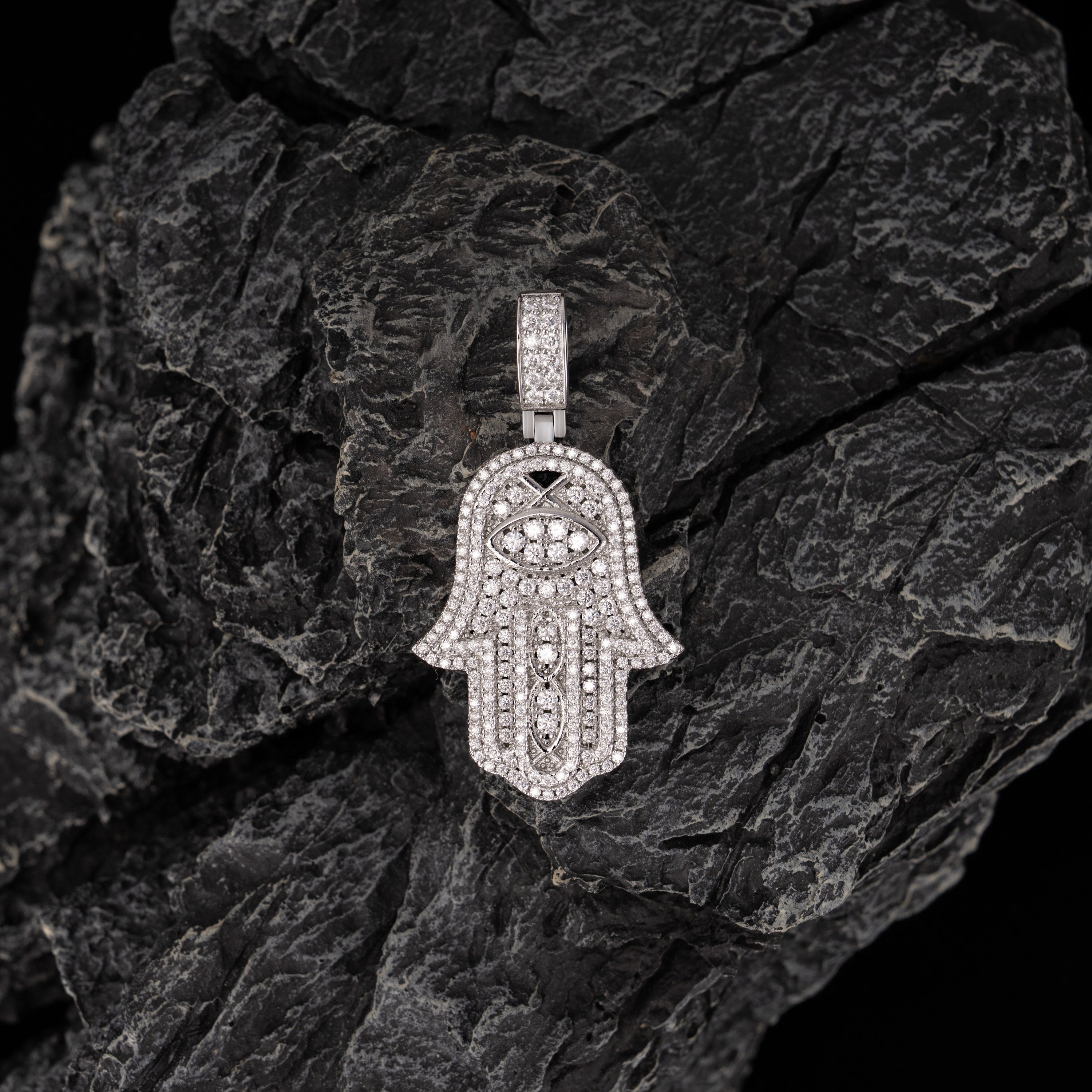 Moissanite Fatima Lucky Hand Pendant – alternate product view 3