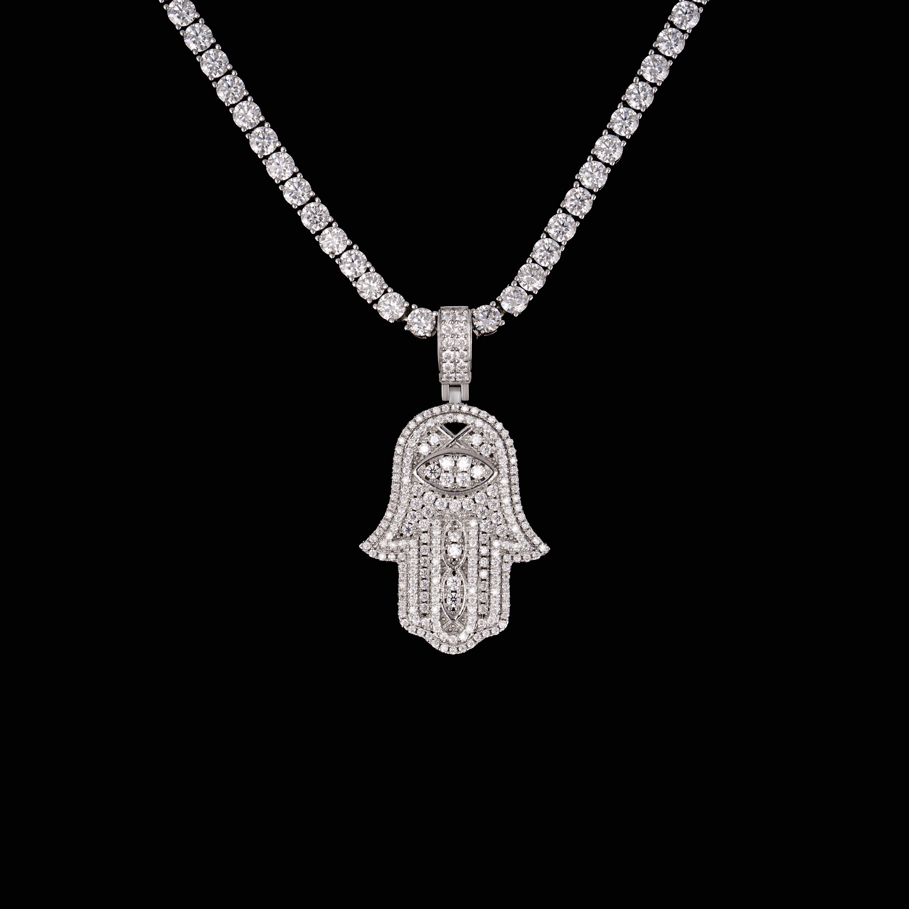 Moissanite Fatima Lucky Hand Pendant – alternate product view 7