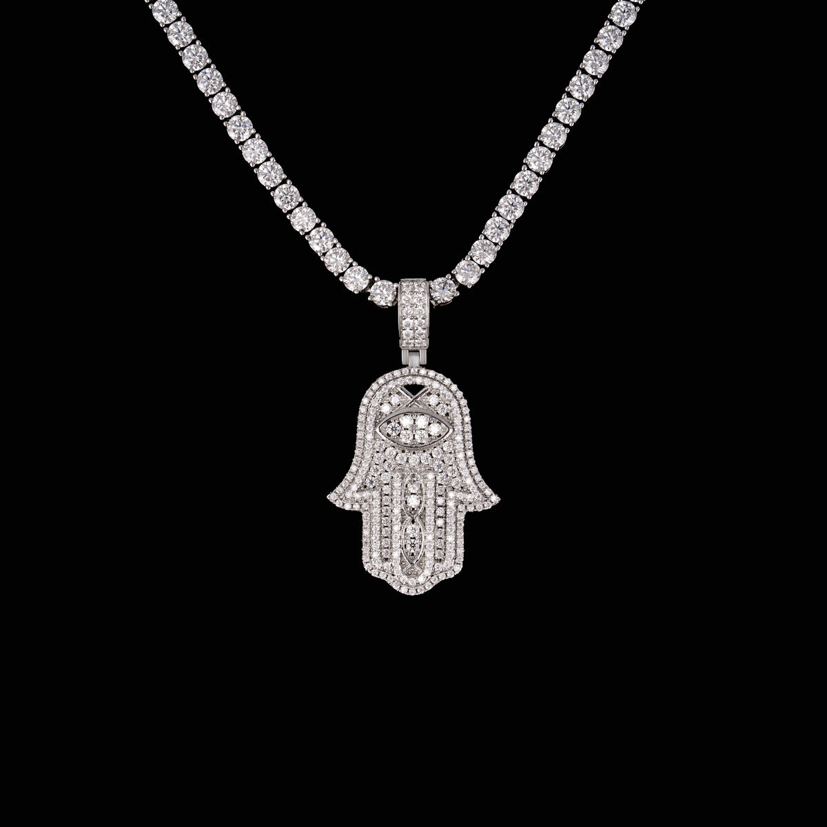 Moissanite Fatima Lucky Hand Pendant – alternate product view 7