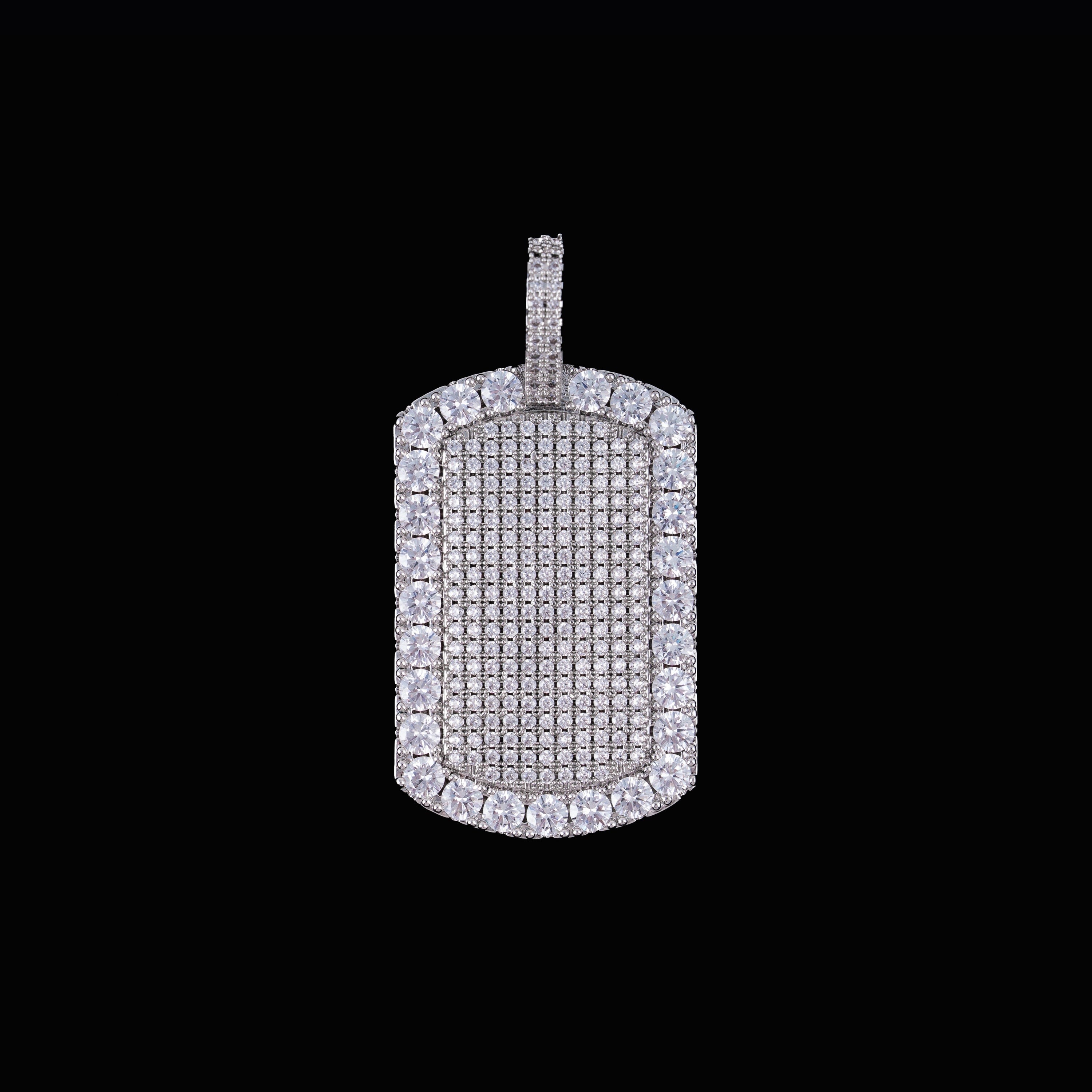Moissanite Halo Dog Tag Pendant – alternate product view 3