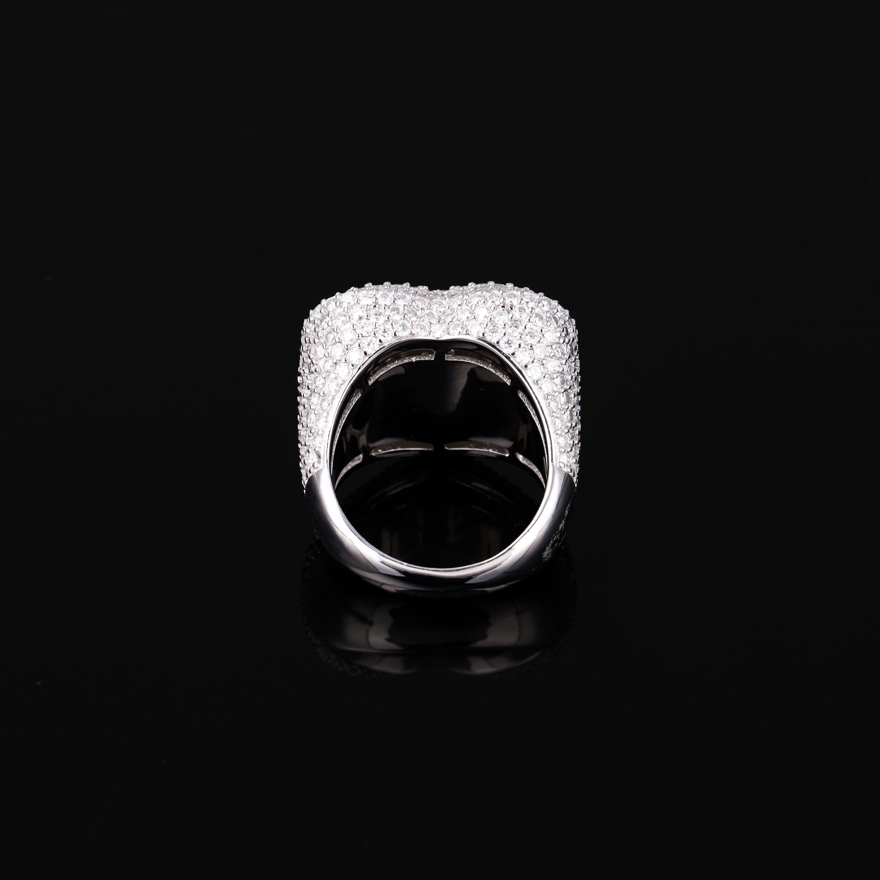 Iced Out Heart Moissanite Ring VVS Pavé Style – alternate product view 2