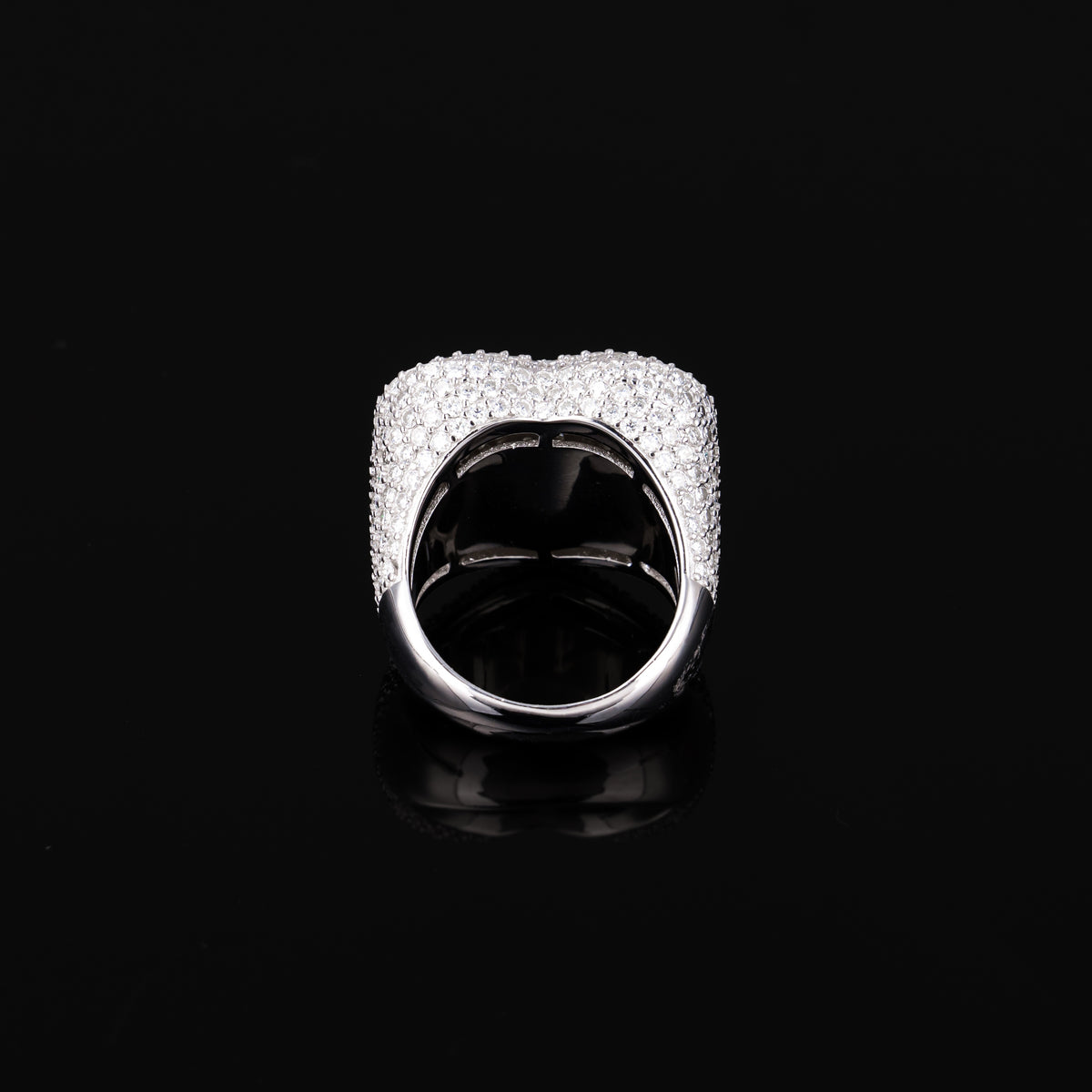 Iced Out Heart Moissanite Ring VVS Pavé Style – alternate product view 2