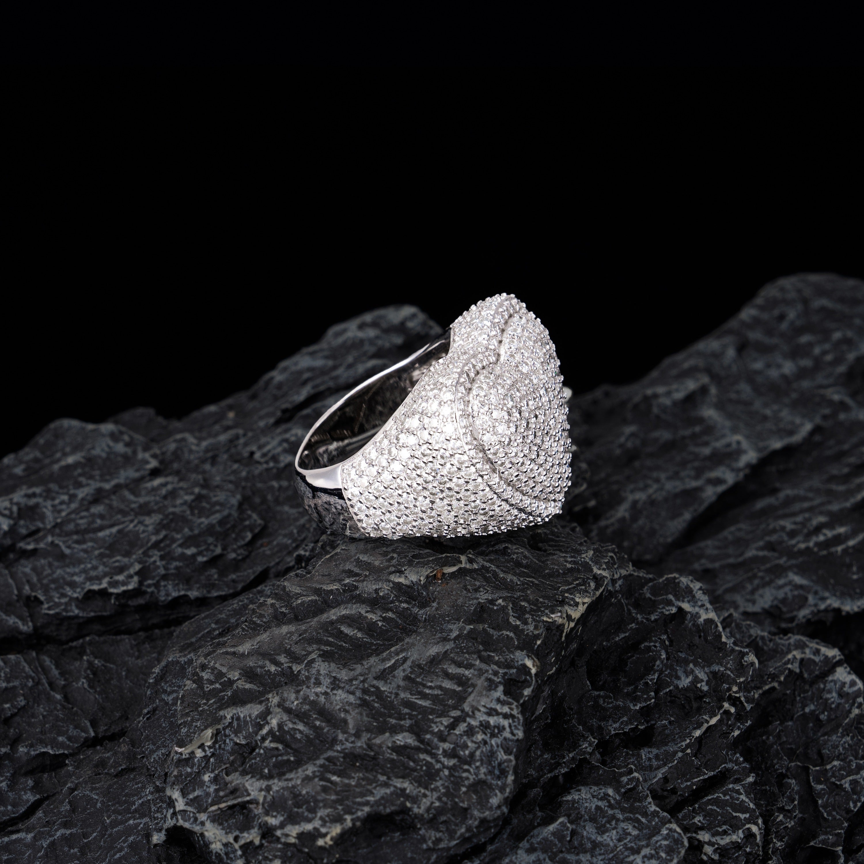 Iced Out Heart Moissanite Ring VVS Pavé Style – alternate product view 3