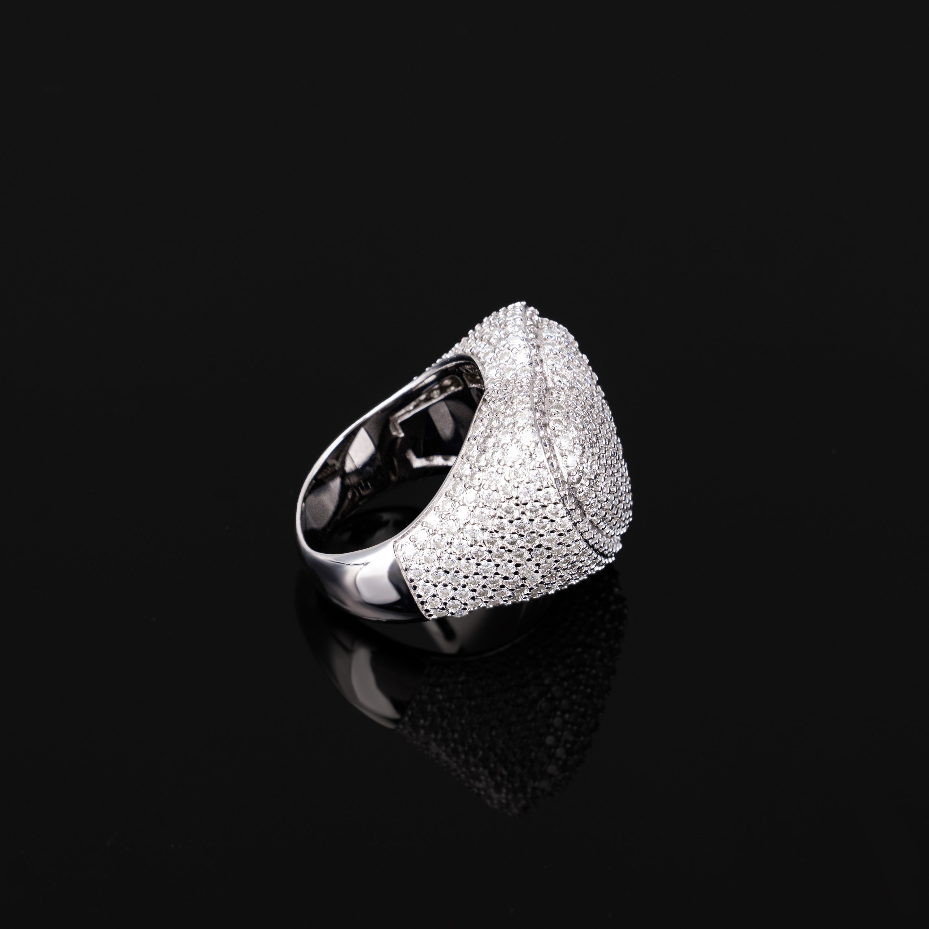 Iced Out Heart Moissanite Ring VVS Pavé Style – alternate product view 4
