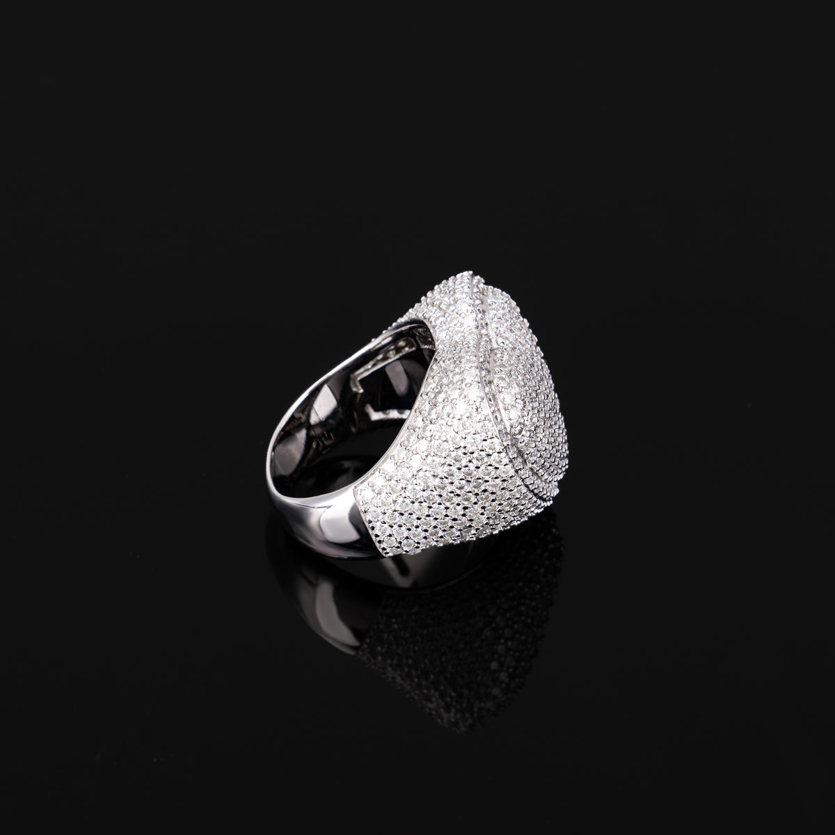 Iced Out Heart Moissanite Ring VVS Pavé Style – alternate product view 4