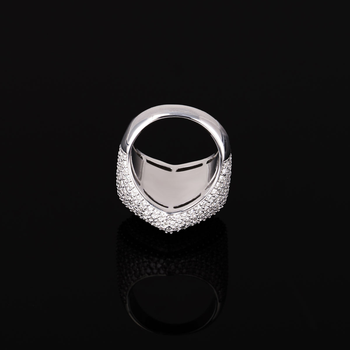 Iced Out Heart Moissanite Ring VVS Pavé Style – alternate product view 5