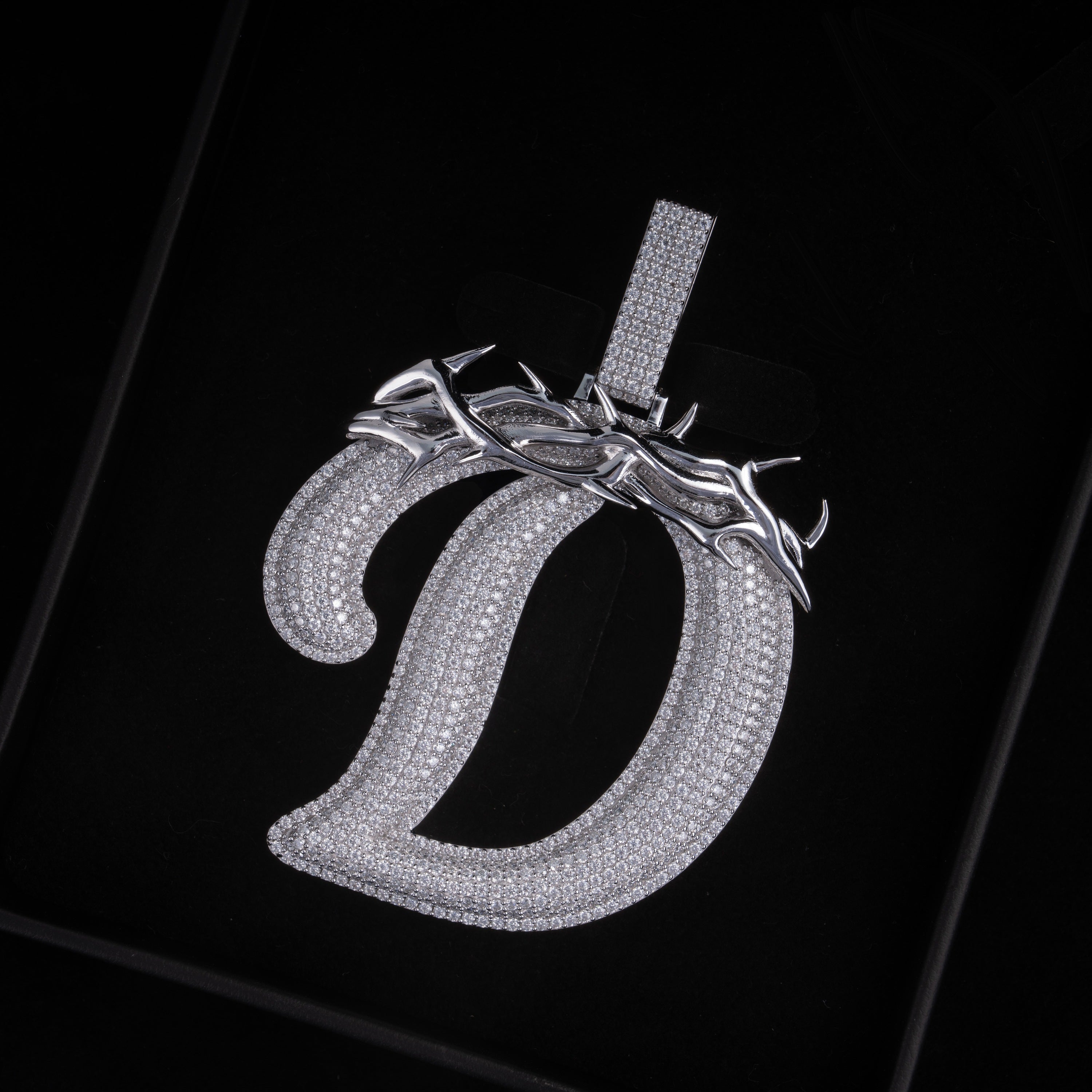 Moissanite Letter “D” Pendant – alternate product view 4