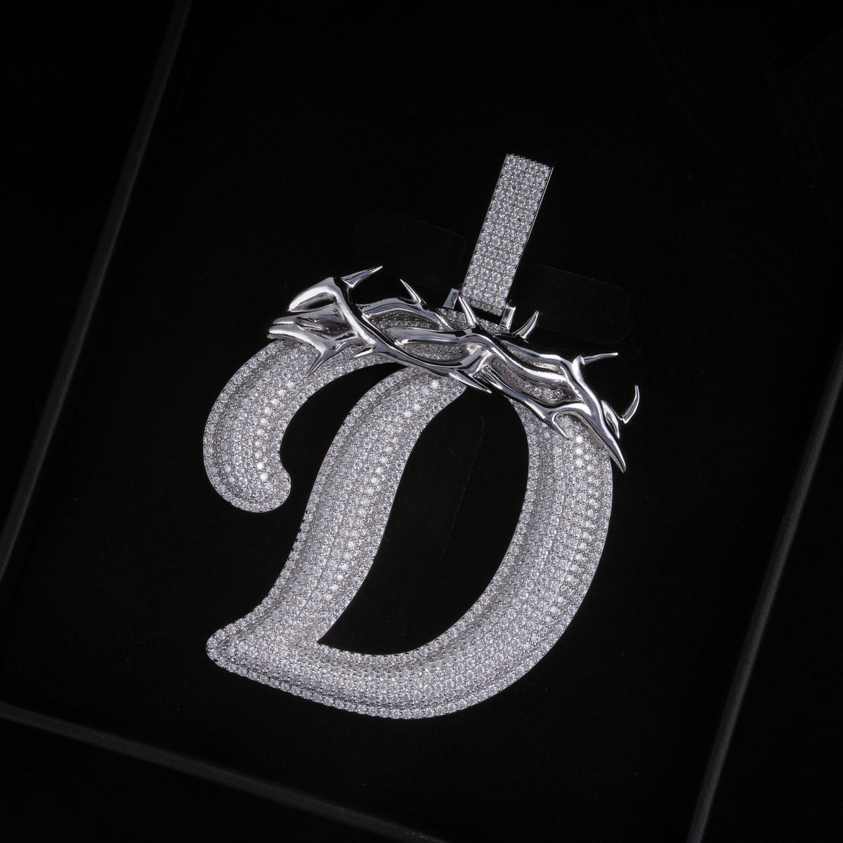 Moissanite Letter “D” Pendant – alternate product view 4