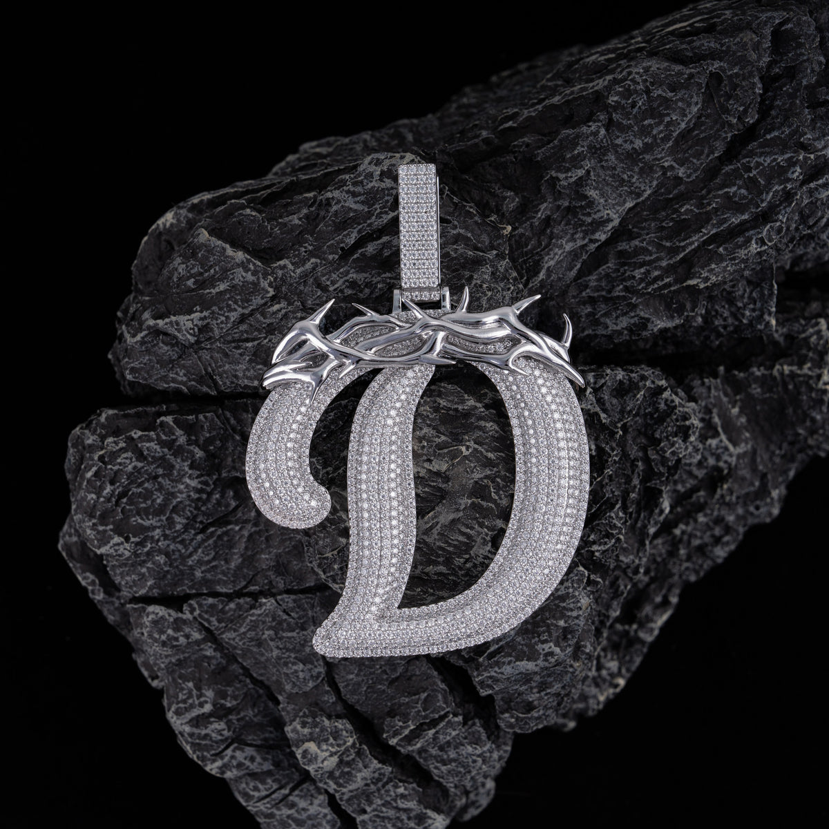 Moissanite Letter “D” Pendant – alternate product view 3