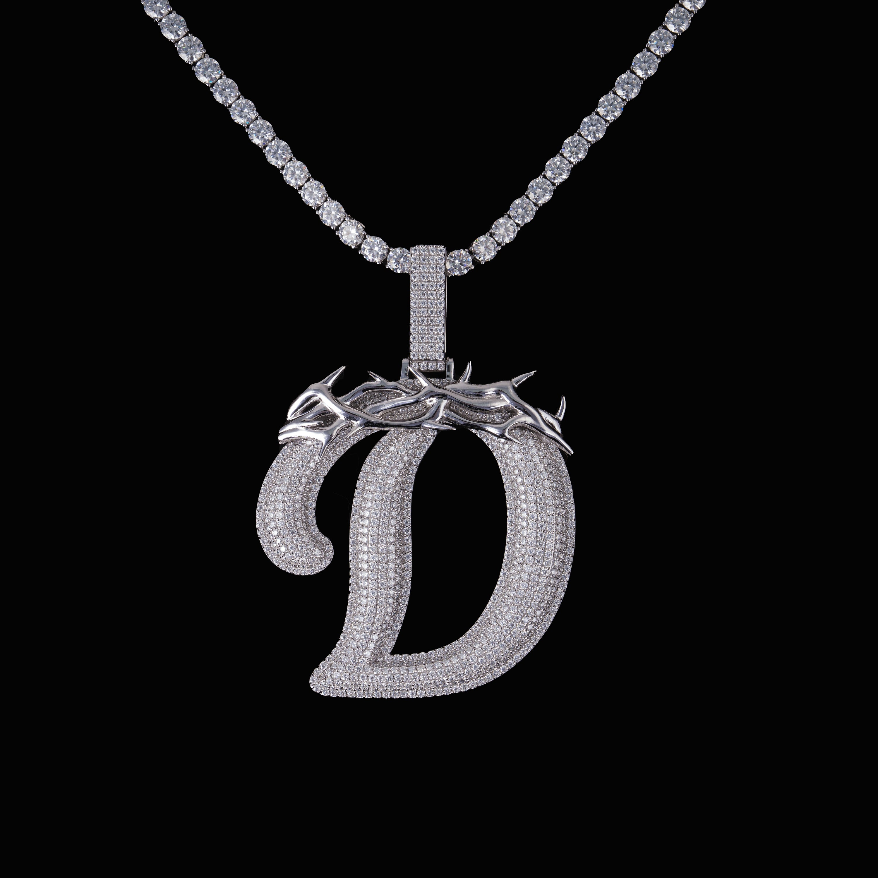Moissanite Letter “D” Pendant – alternate product view 6
