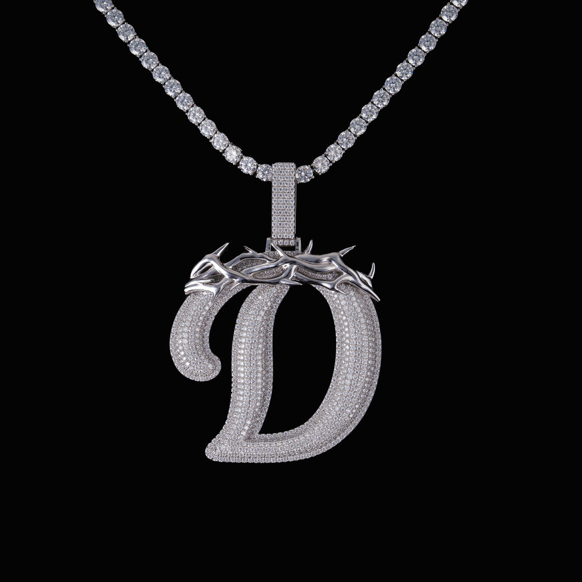 Moissanite Letter “D” Pendant – alternate product view 6