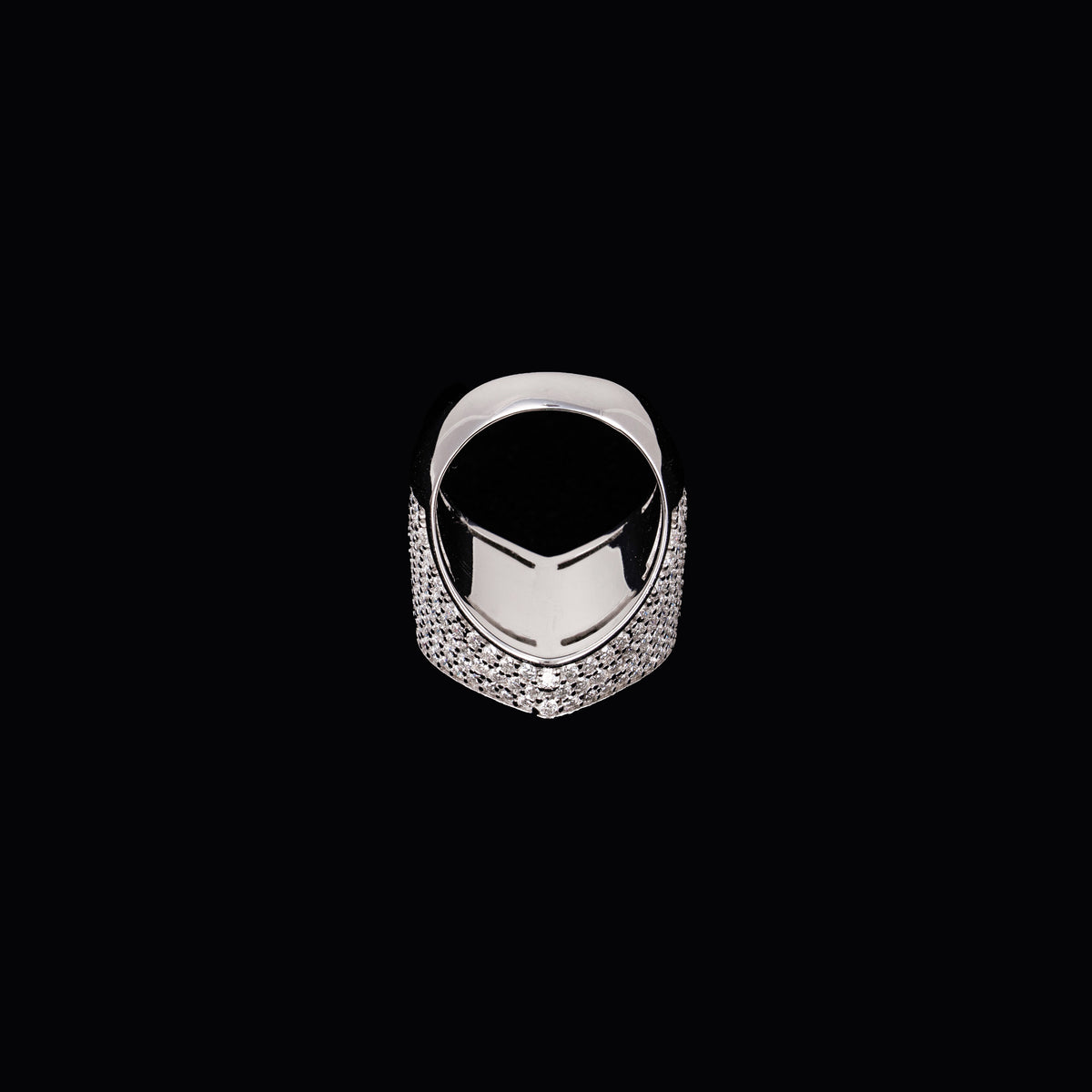 Heart Shape Baguette Moissanite Ring Fully Iced Out VVS Half Pavé Band – alternate product view 2