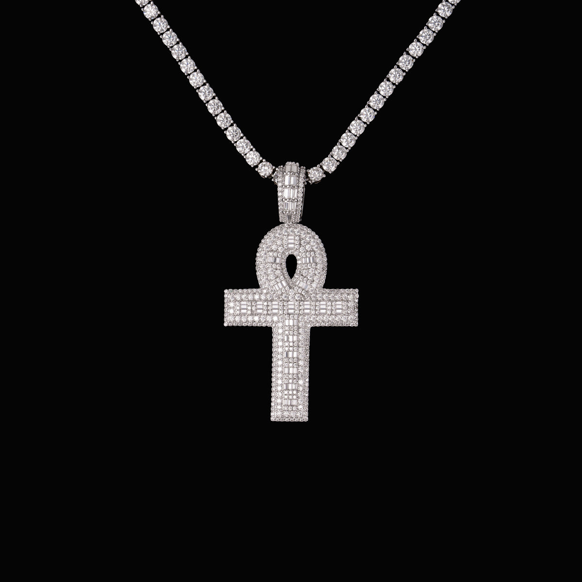 Moissanite Niche Cut Cross Pendant – alternate product view 6