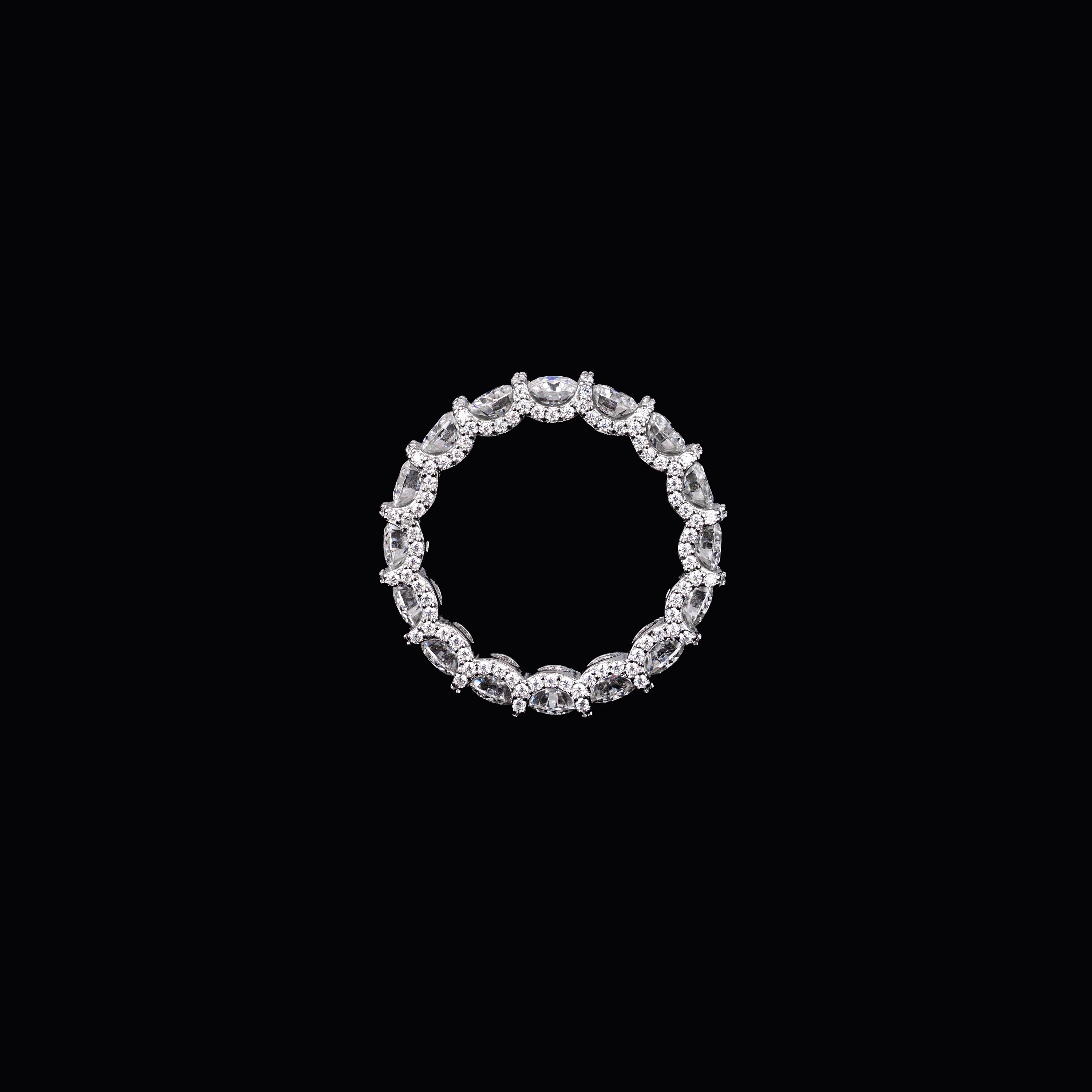 Moissanite Round Cut Full Ice Ring – alternate product view 5