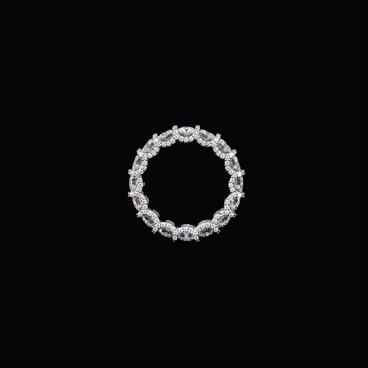 Moissanite Round Cut Full Ice Ring – alternate product view 5